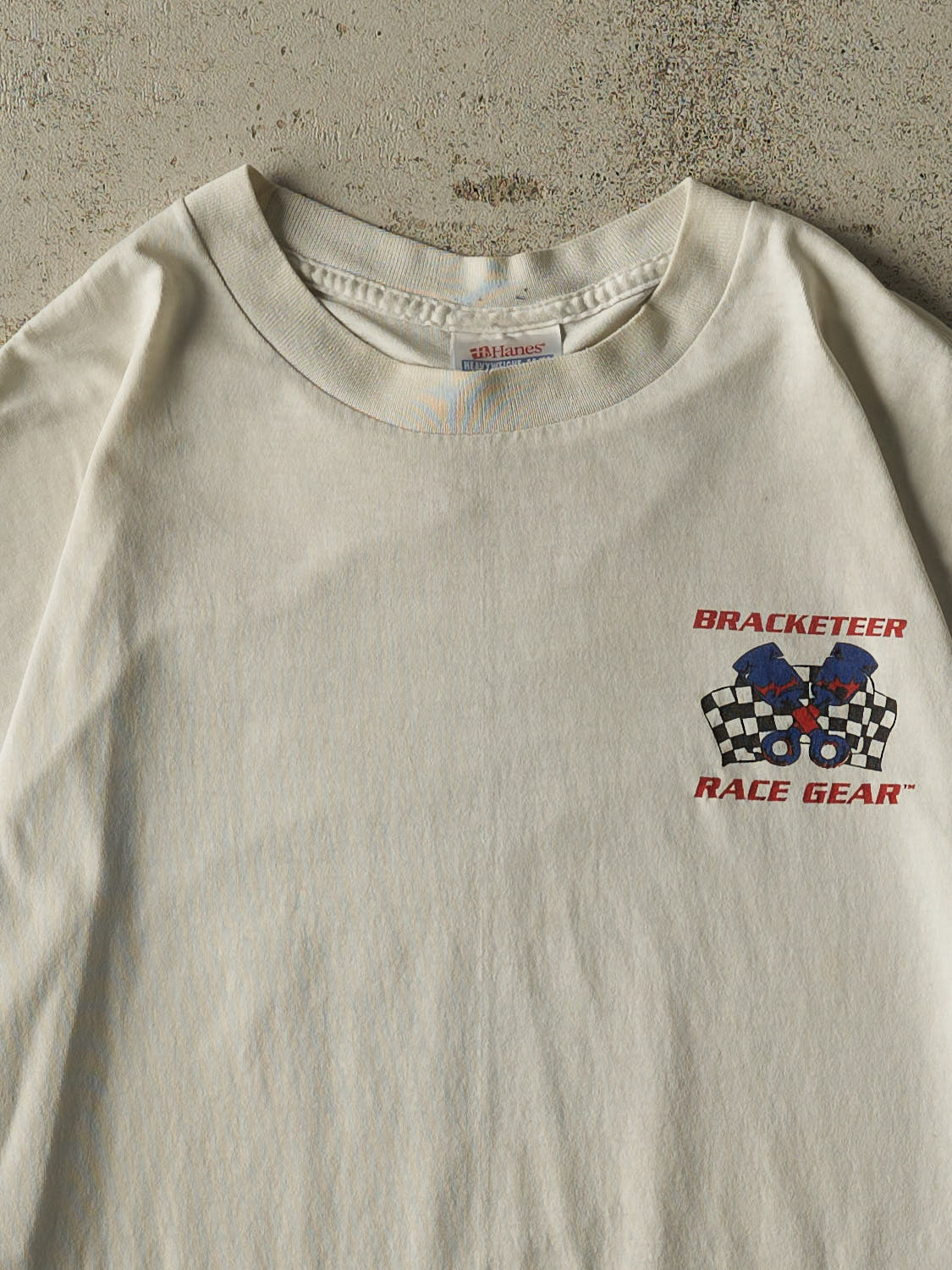Vintage 02' White Bracketeer Race Gear Tee (L/XL)