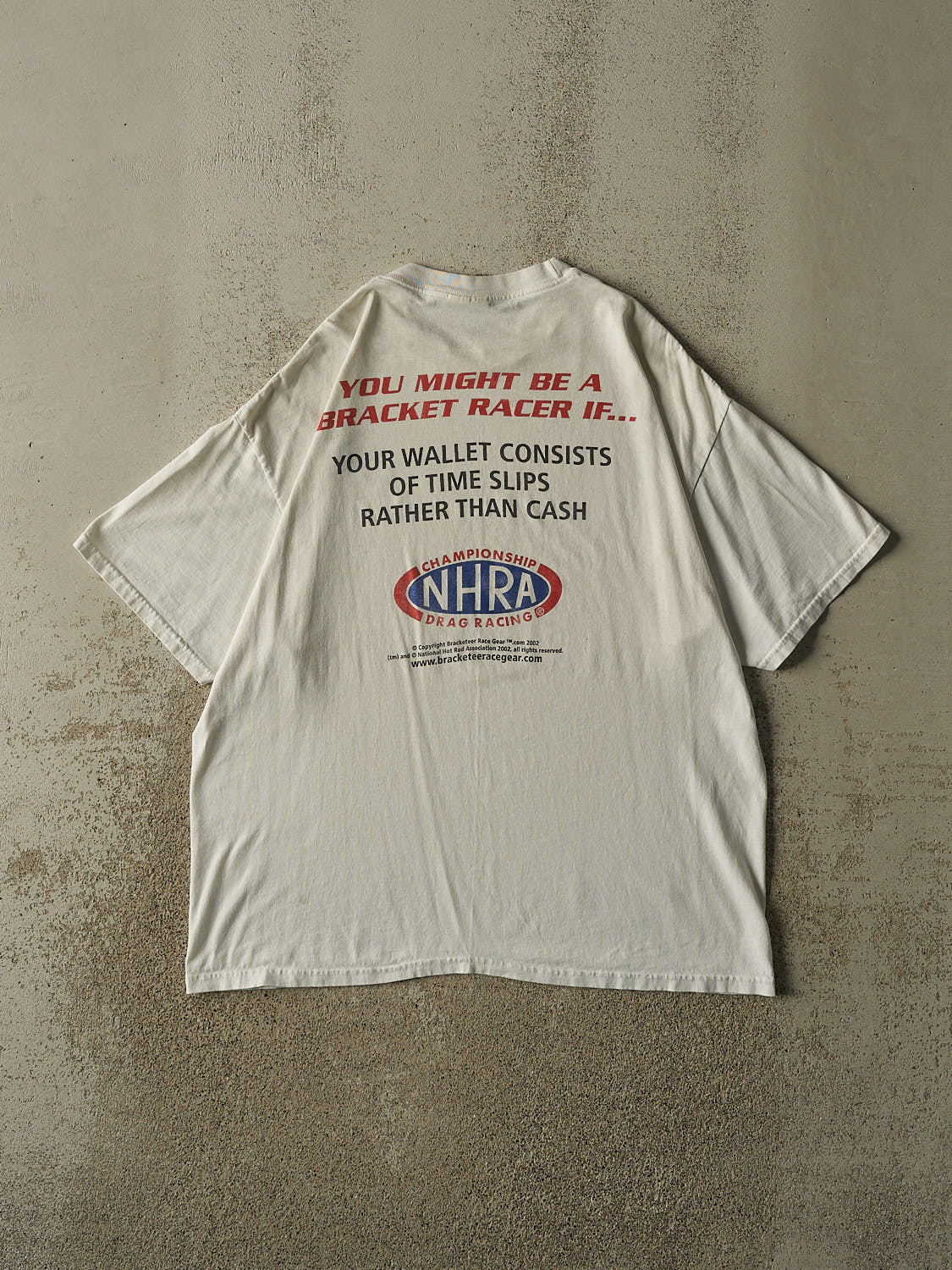 Vintage 02' White Bracketeer Race Gear Tee (L/XL)