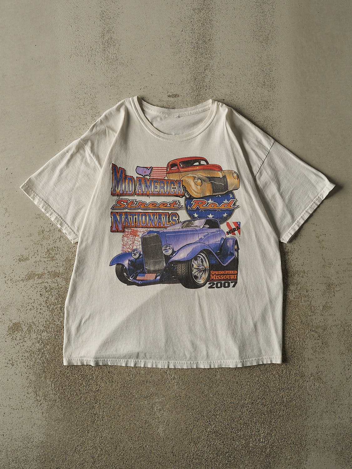 Vintage 07' White Mid America Street Rod Racing Tee (L/XL)