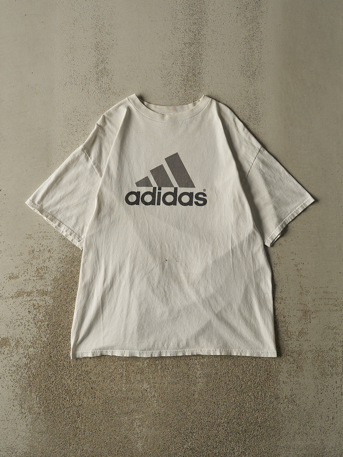 Vintage 90s White Adidas Logo Tee (L)
