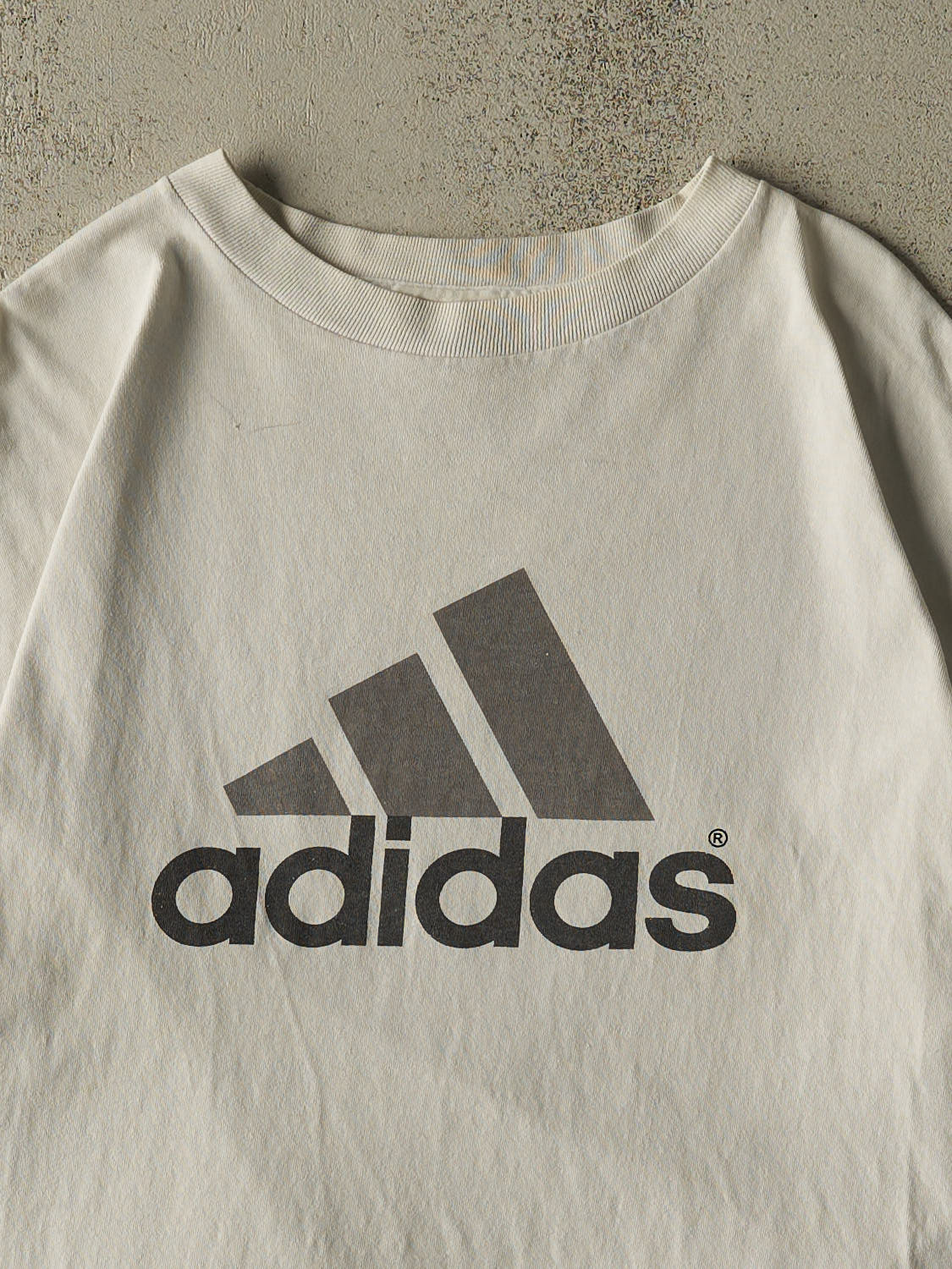 Vintage 90s White Adidas Logo Tee (L)