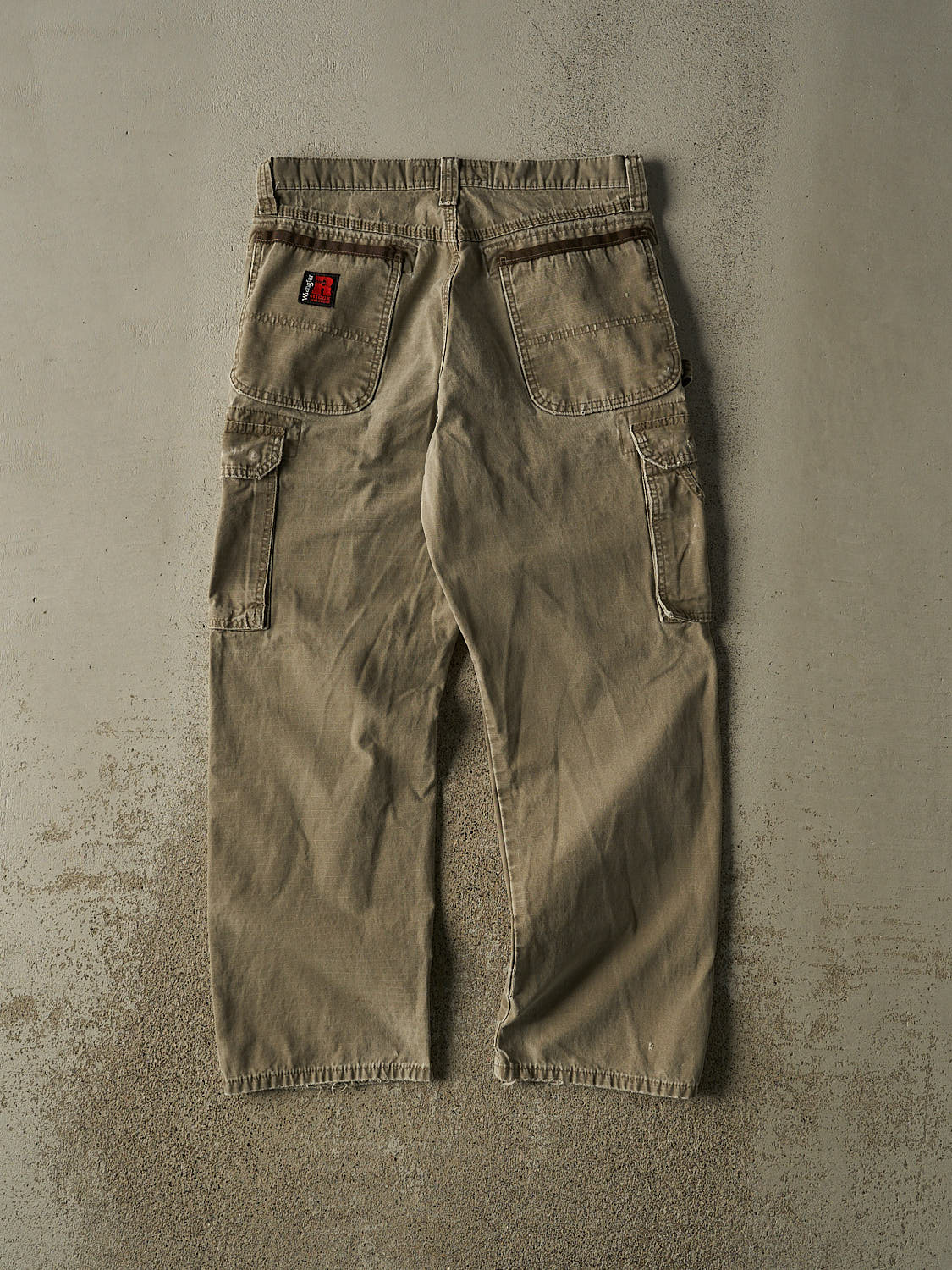 Vintage 90s Beige Wrangler Riggs Double Knee Carpenter Cargo Pants (32x29.5)