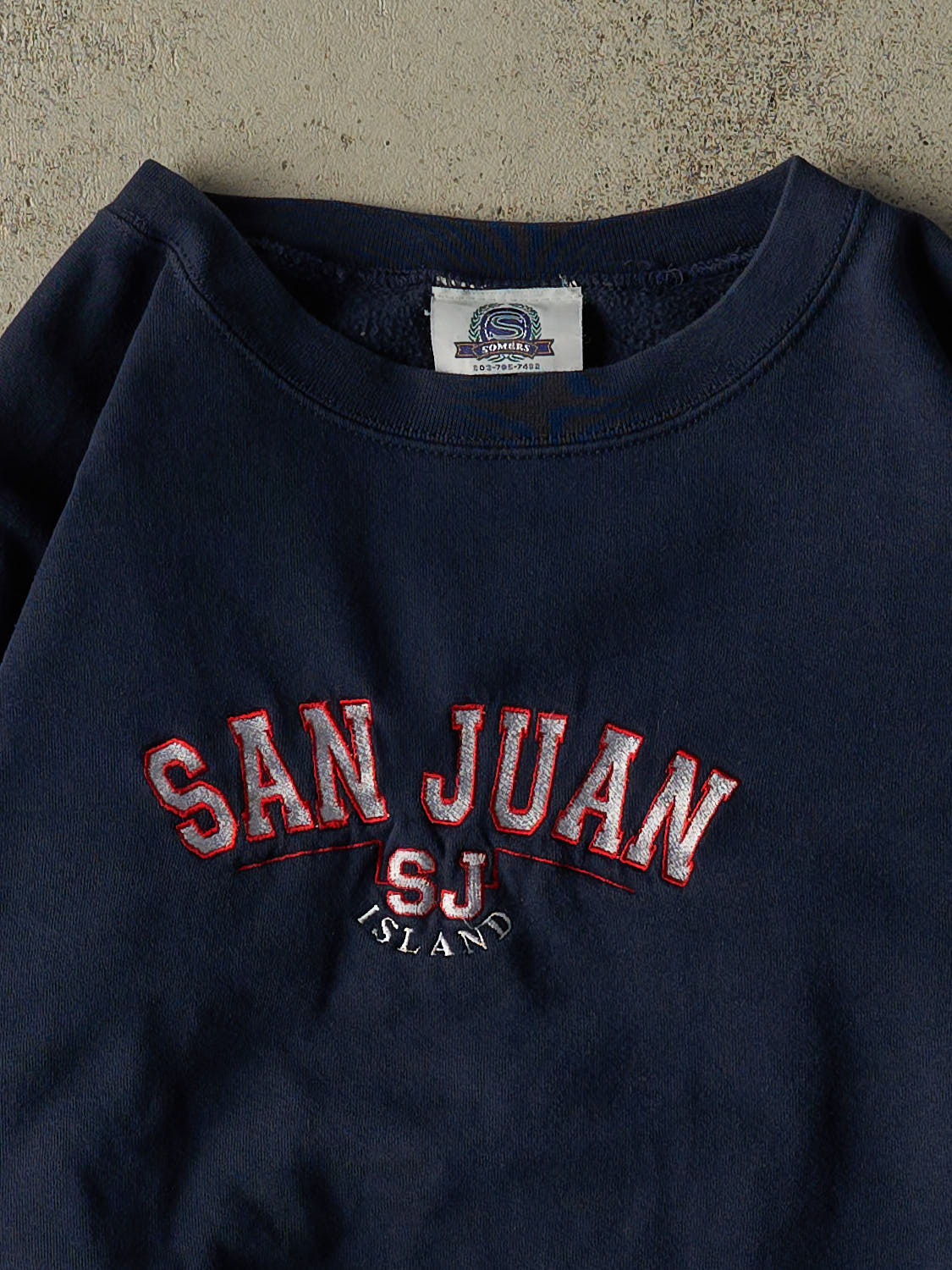 Vintage 90s Navy Blue San Juan Embroidered Crewneck (L/XL)