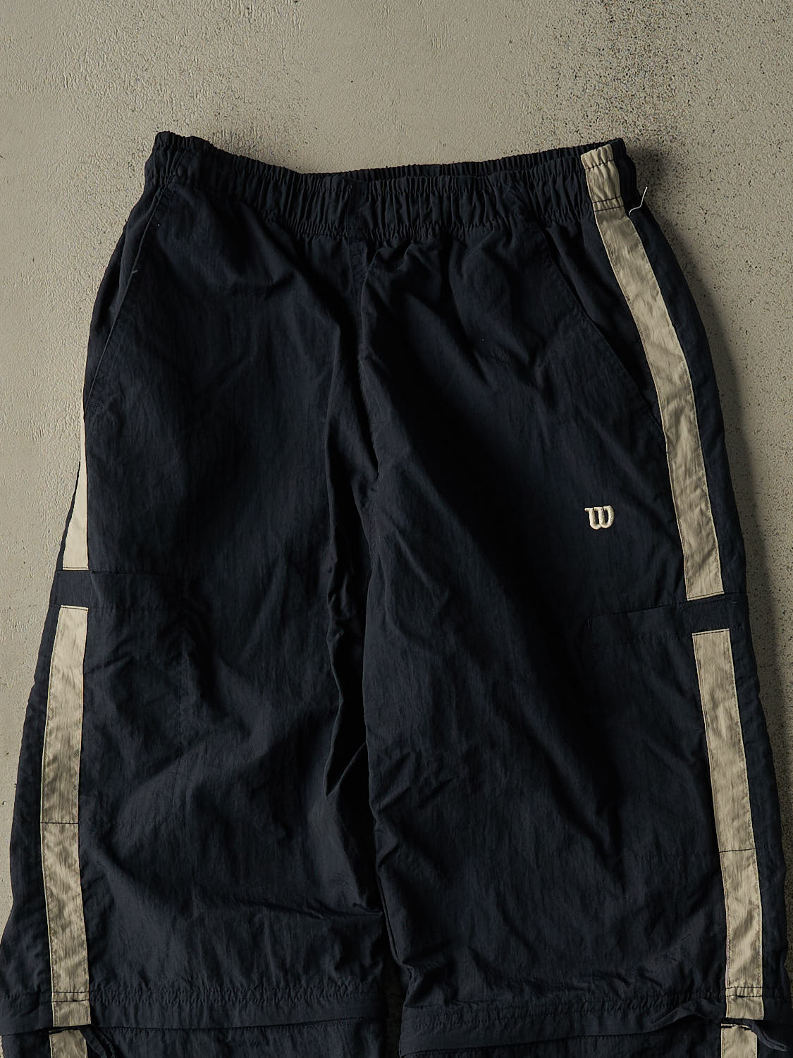 Vintage 90s Navy Blue Wilson Zip Off Track Pants (28x31)