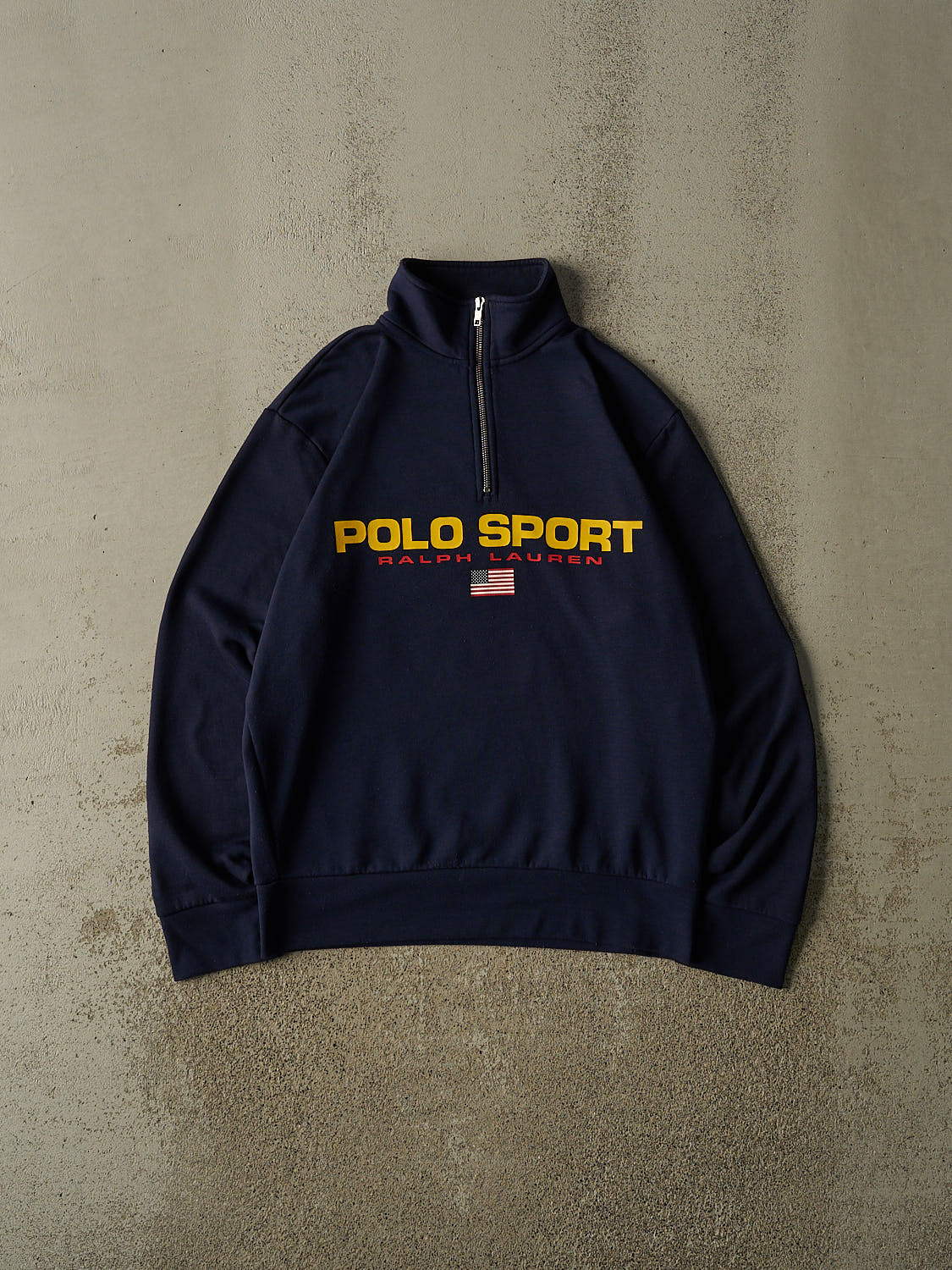 Vintage Y2K Navy Blue Polo Sport Quarter Zip Sweater (M)
