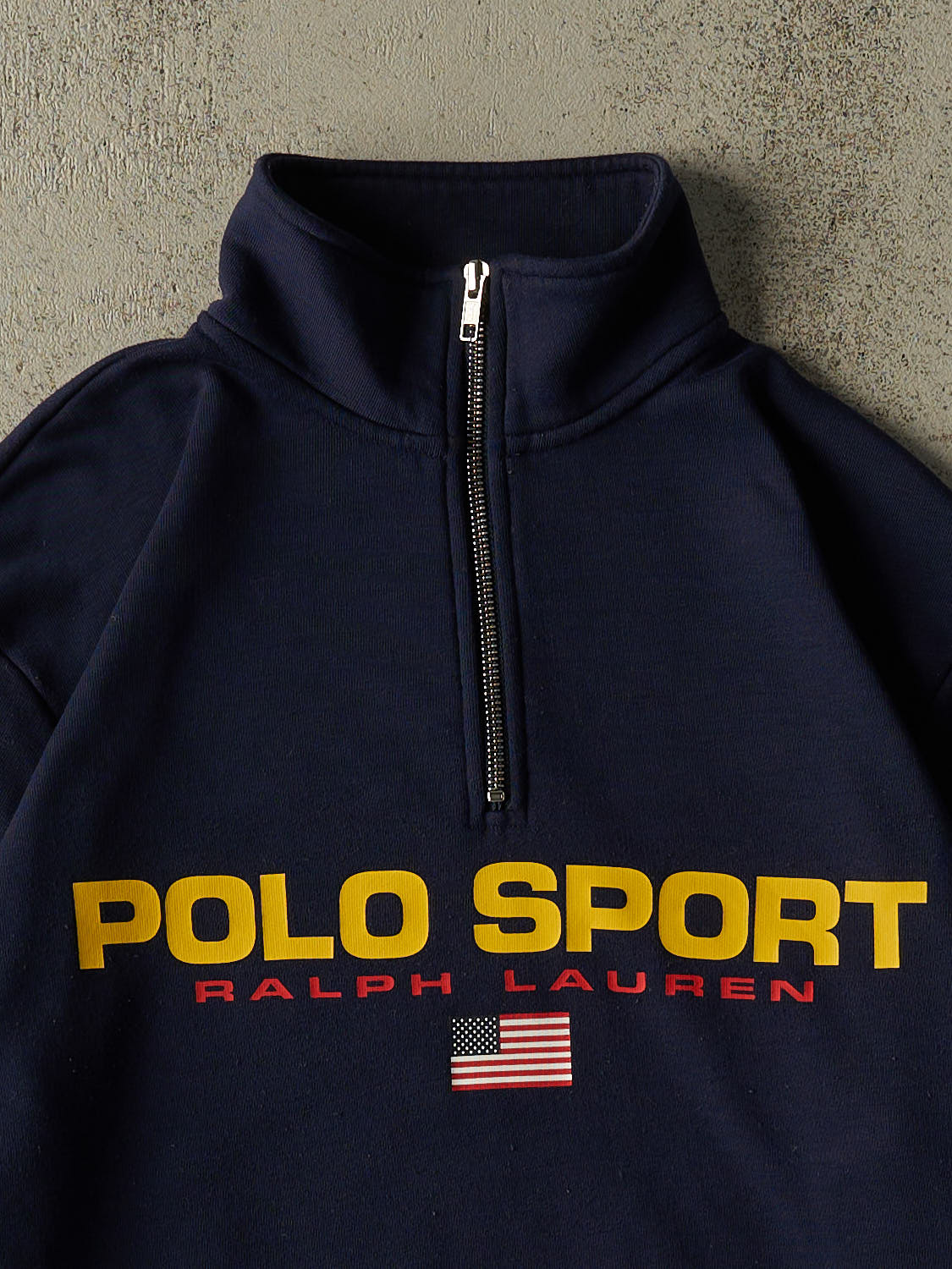 Vintage Y2K Navy Blue Polo Sport Quarter Zip Sweater (M)
