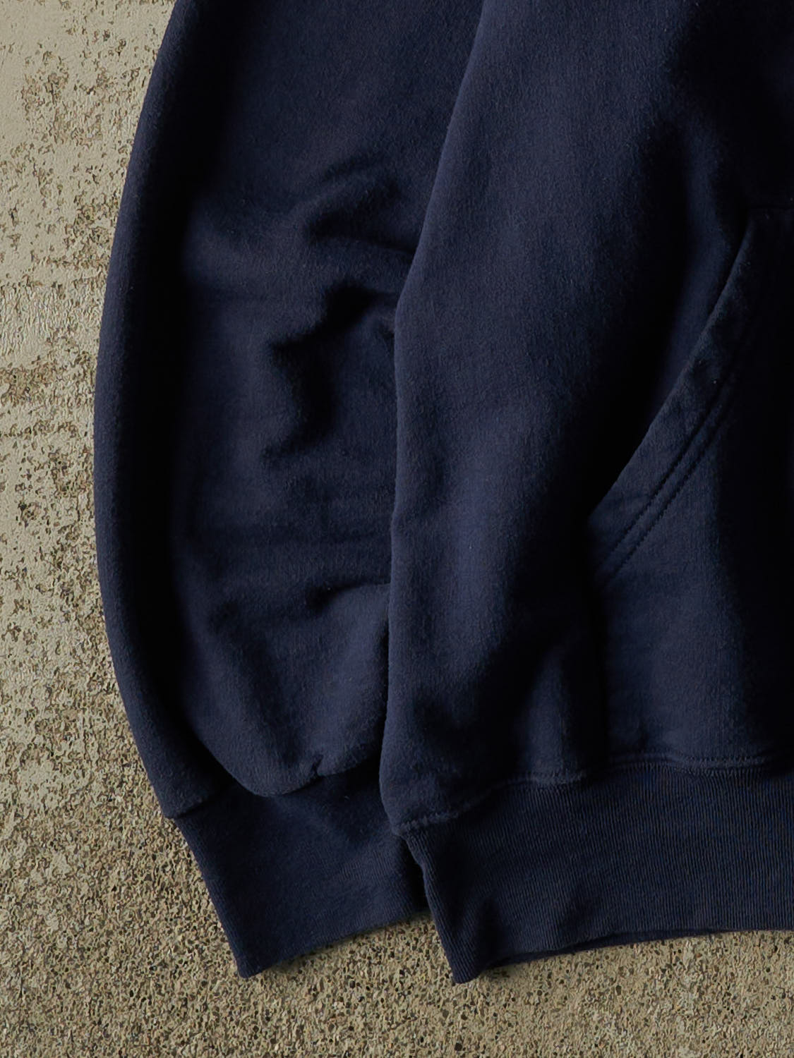 Vintage 90s Navy Blue Blank Zip Up Hoodie (XL)