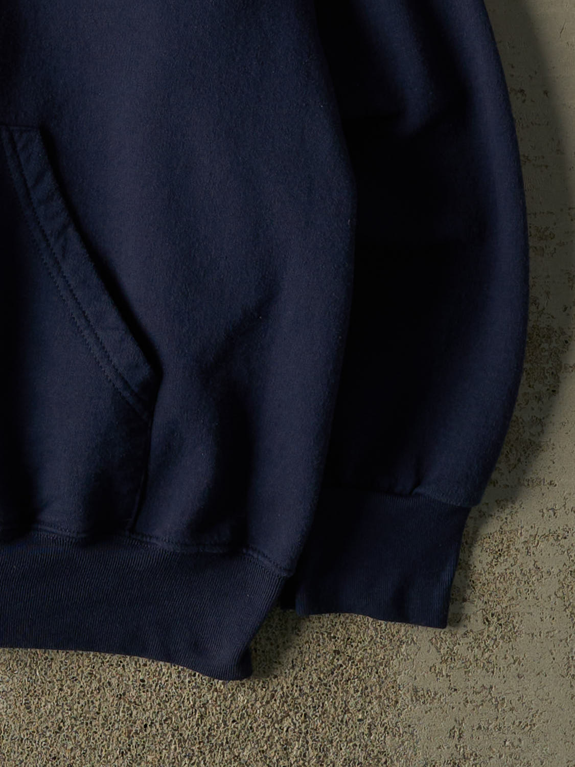 Vintage 90s Navy Blue Blank Zip Up Hoodie (XL)