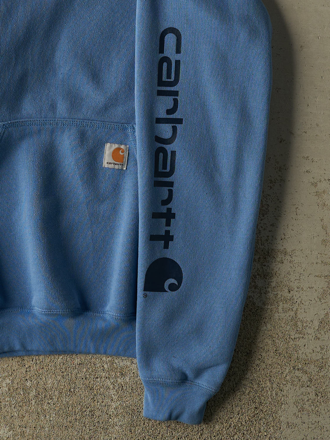Vintage Y2K Blue Carhartt Embroidered Hoodie (S/M)
