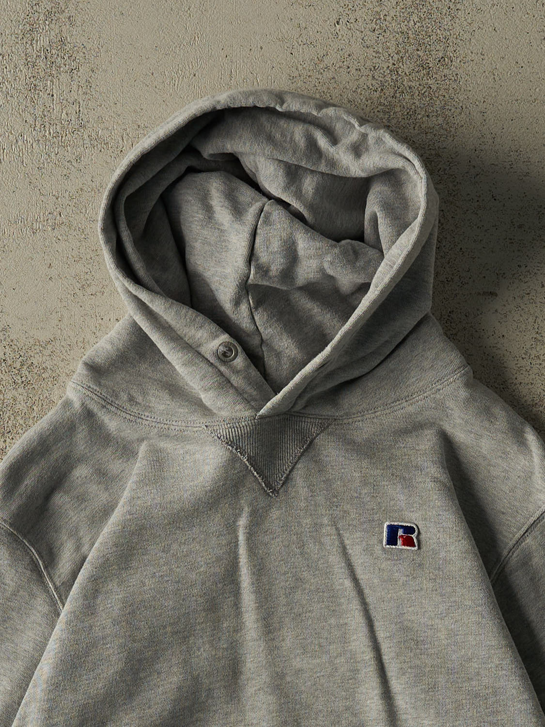 Vintage 90s Grey Russell Athletic Embroidered Hoodie (XS)
