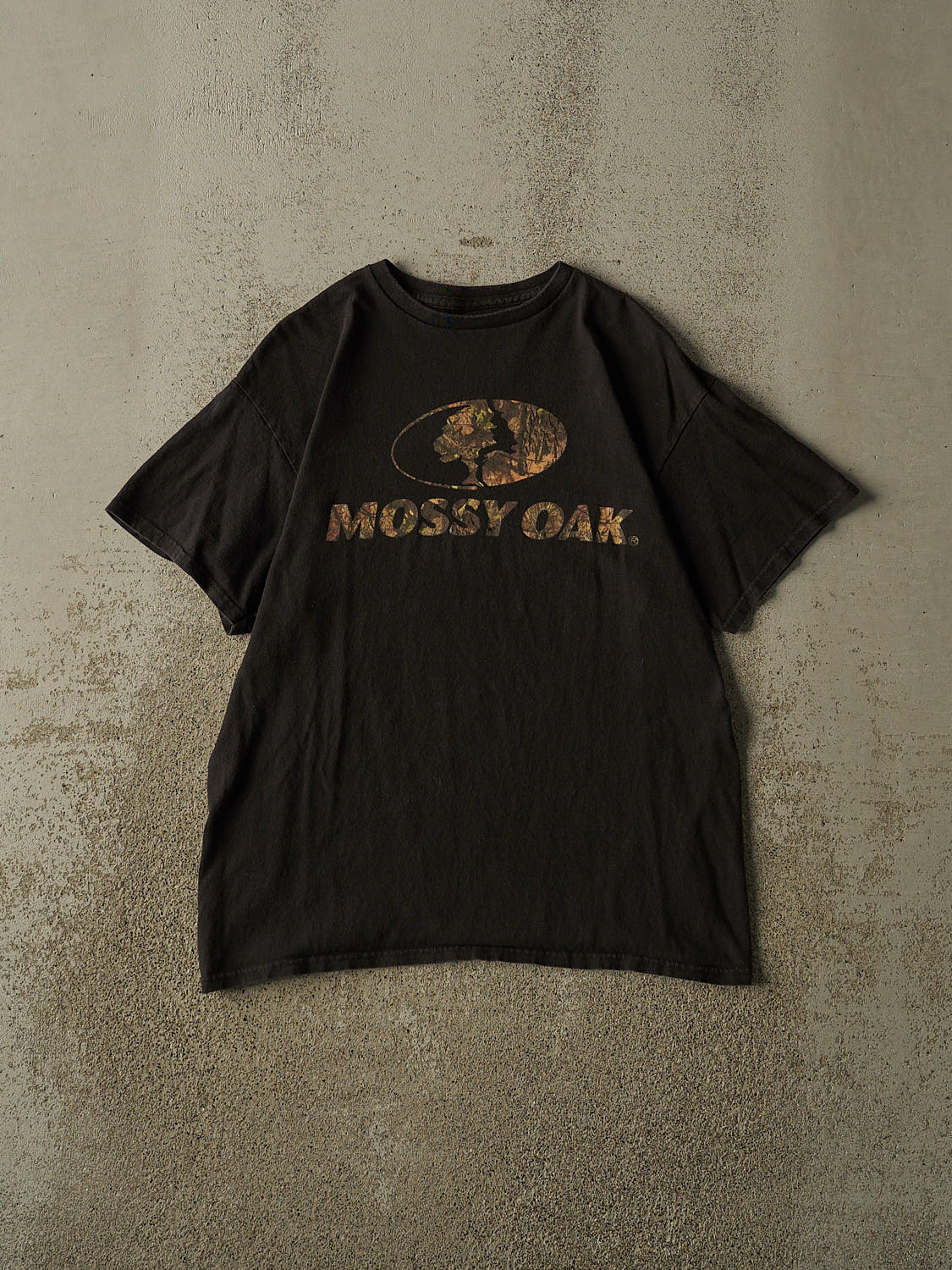 Vintage Y2K Black Mossy Oak Logo Tee (M)