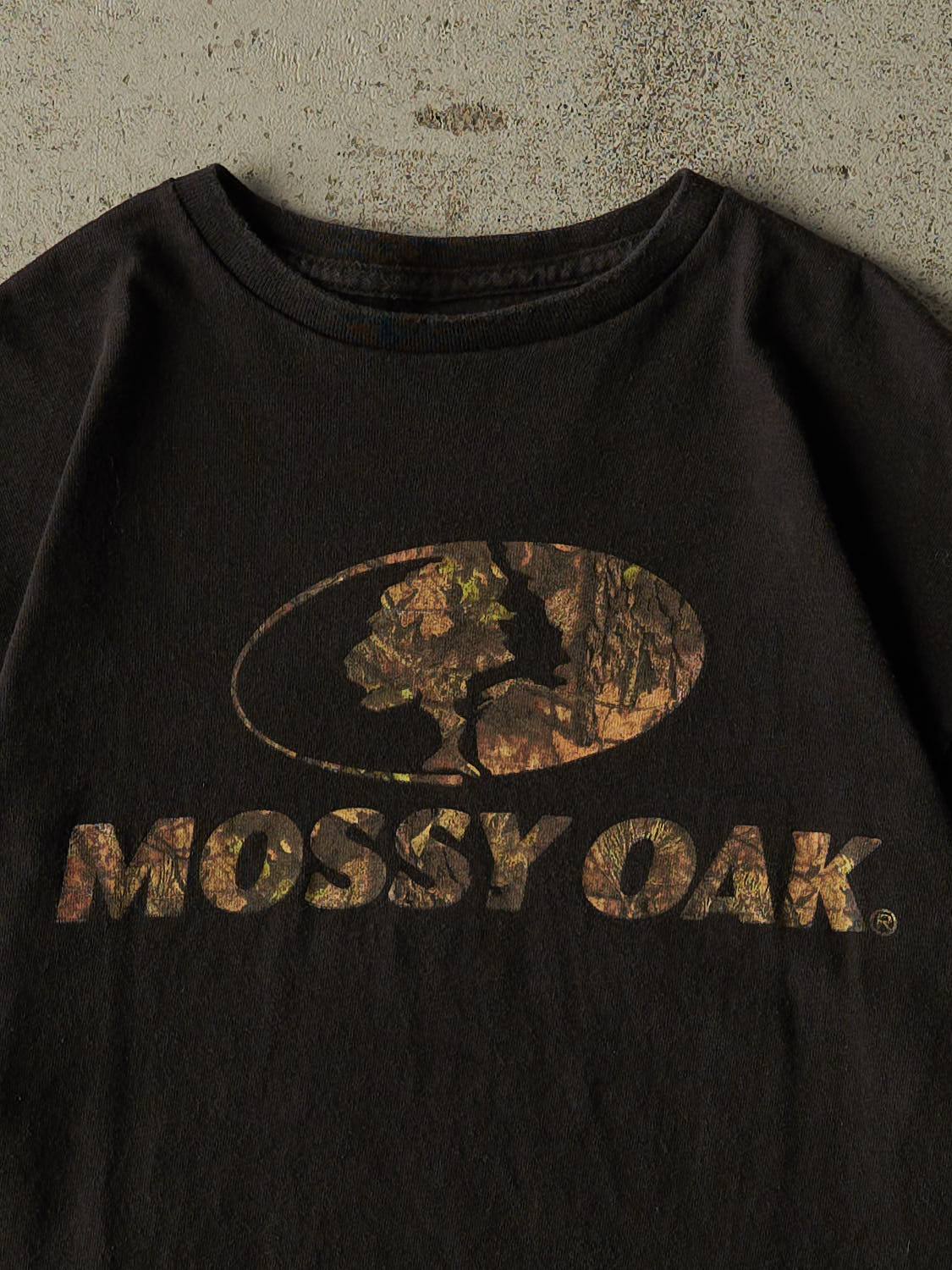 Vintage Y2K Black Mossy Oak Logo Tee (M)