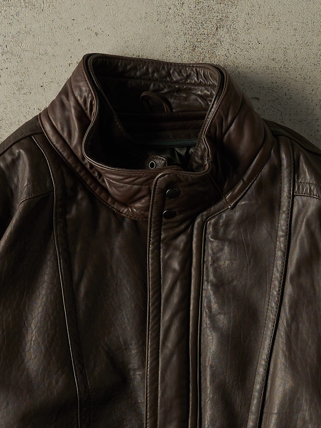 Vintage 90s Brown Pelle Studio Leather Bomber Jacket (L/XL)