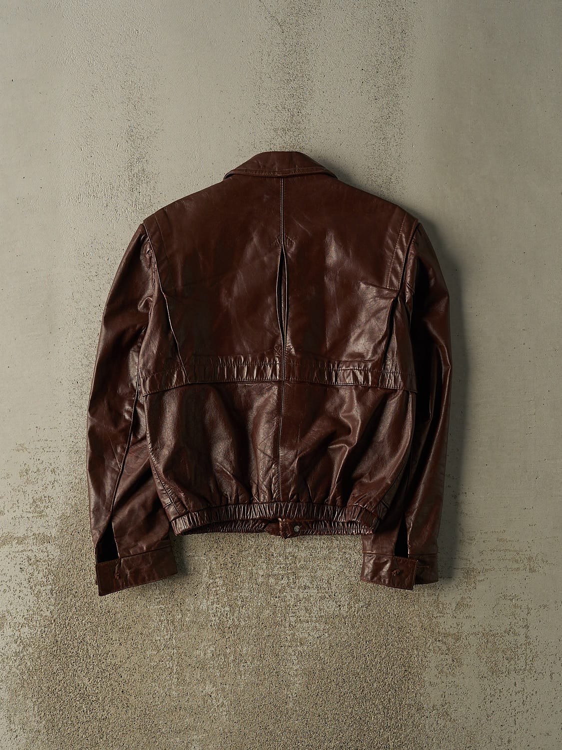 Vintage 80s Burgundy Leather Jacket (XS)