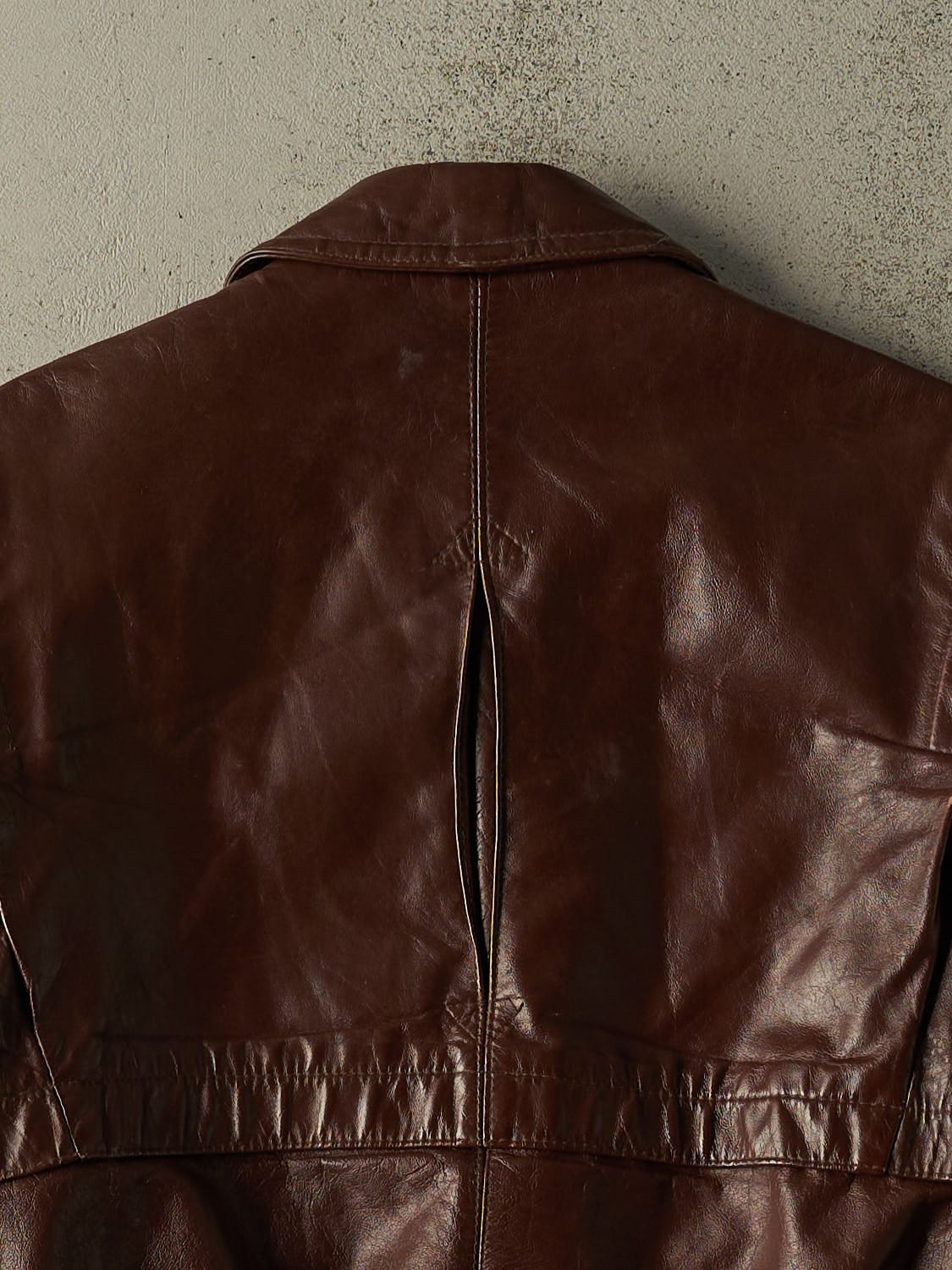 Vintage 80s Burgundy Leather Jacket (XS)