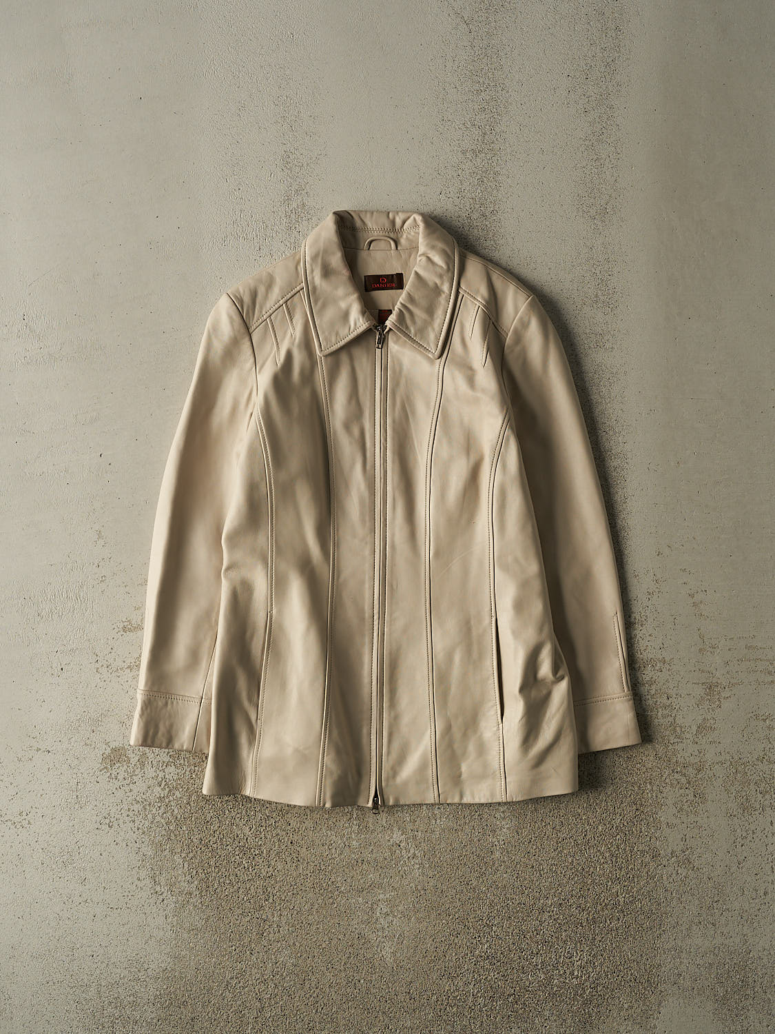 Vintage Y2K Beige Danier Soft Trench Leather Jacket (S/M)