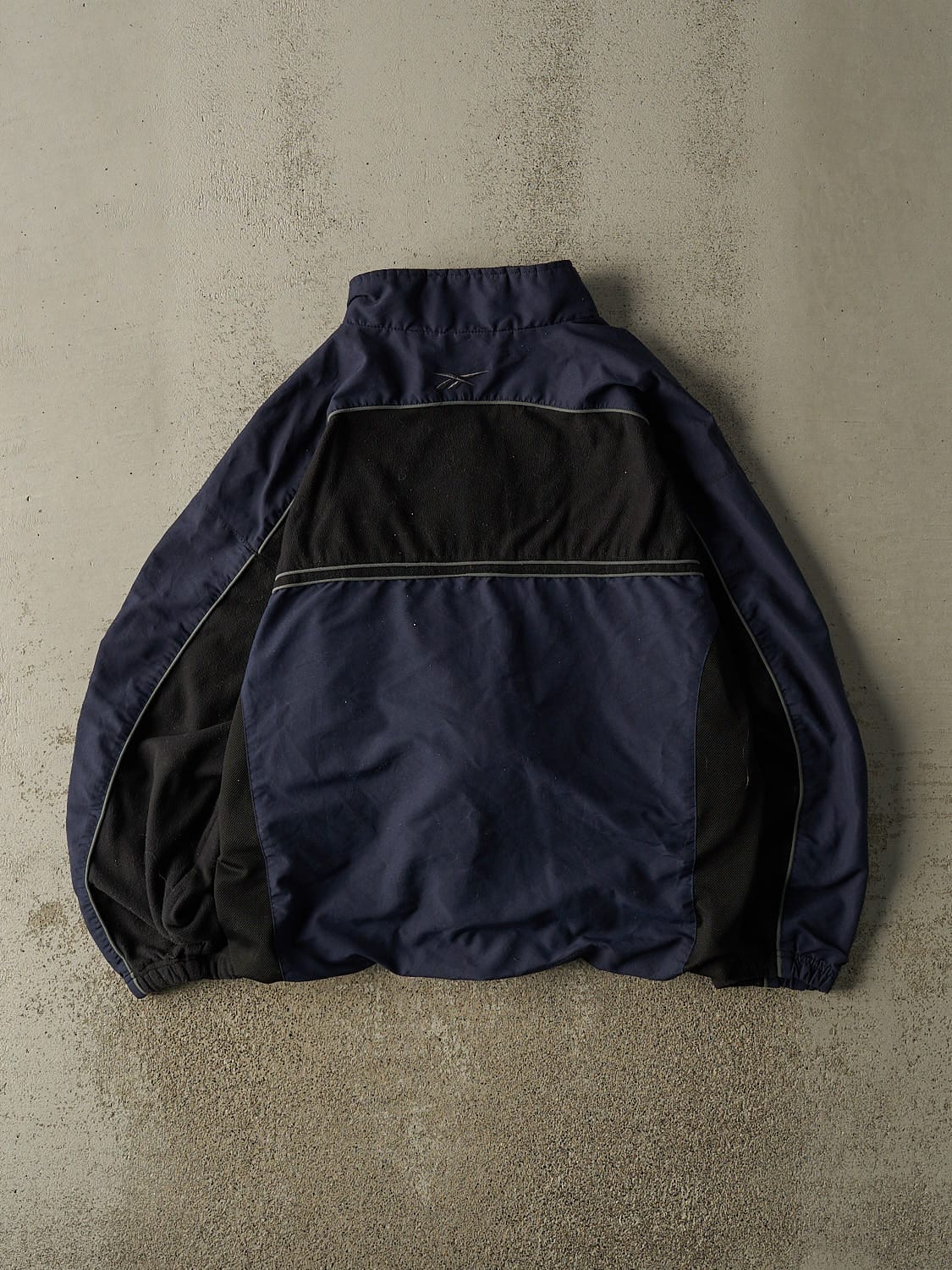 Vintage Y2K Navy Blue Reebok Fleece Windbreaker Jacket (L/XL)