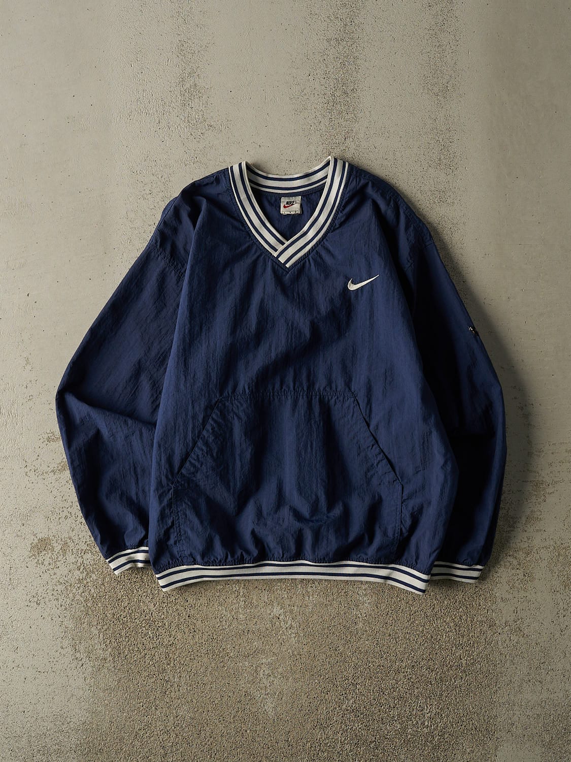 Vintage 90s Navy Blue Nike Pull Over Windbreaker Jacket (XL)
