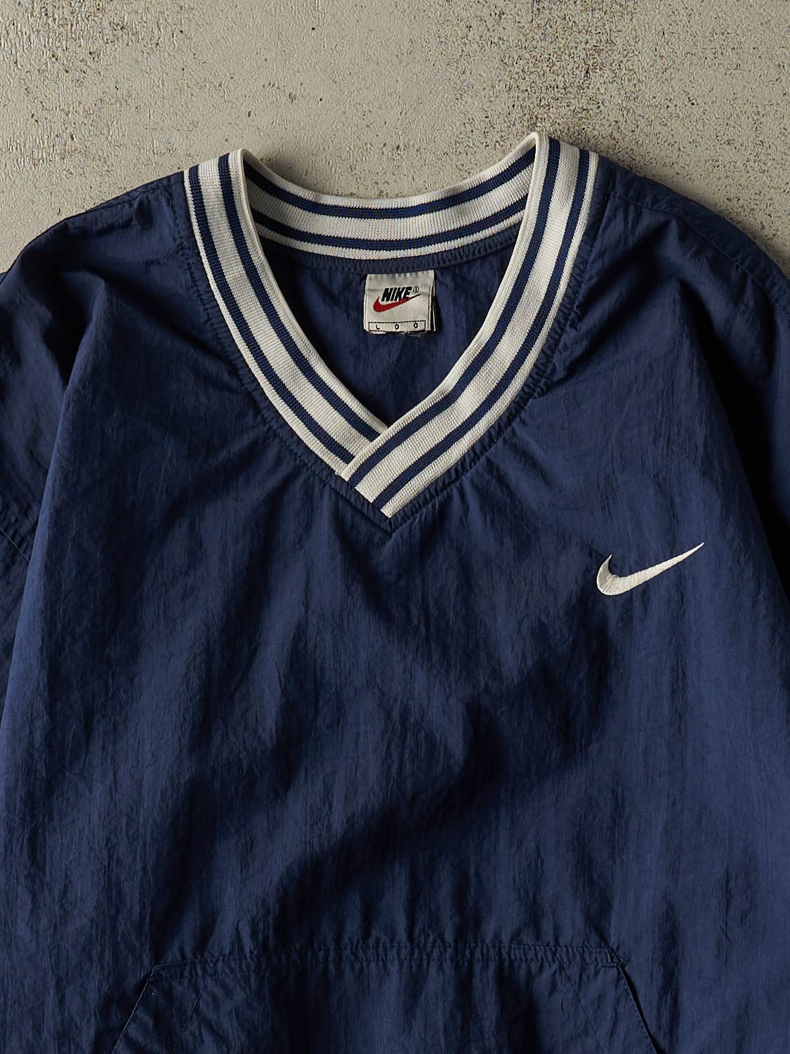 Vintage 90s Navy Blue Nike Pull Over Windbreaker Jacket (XL)