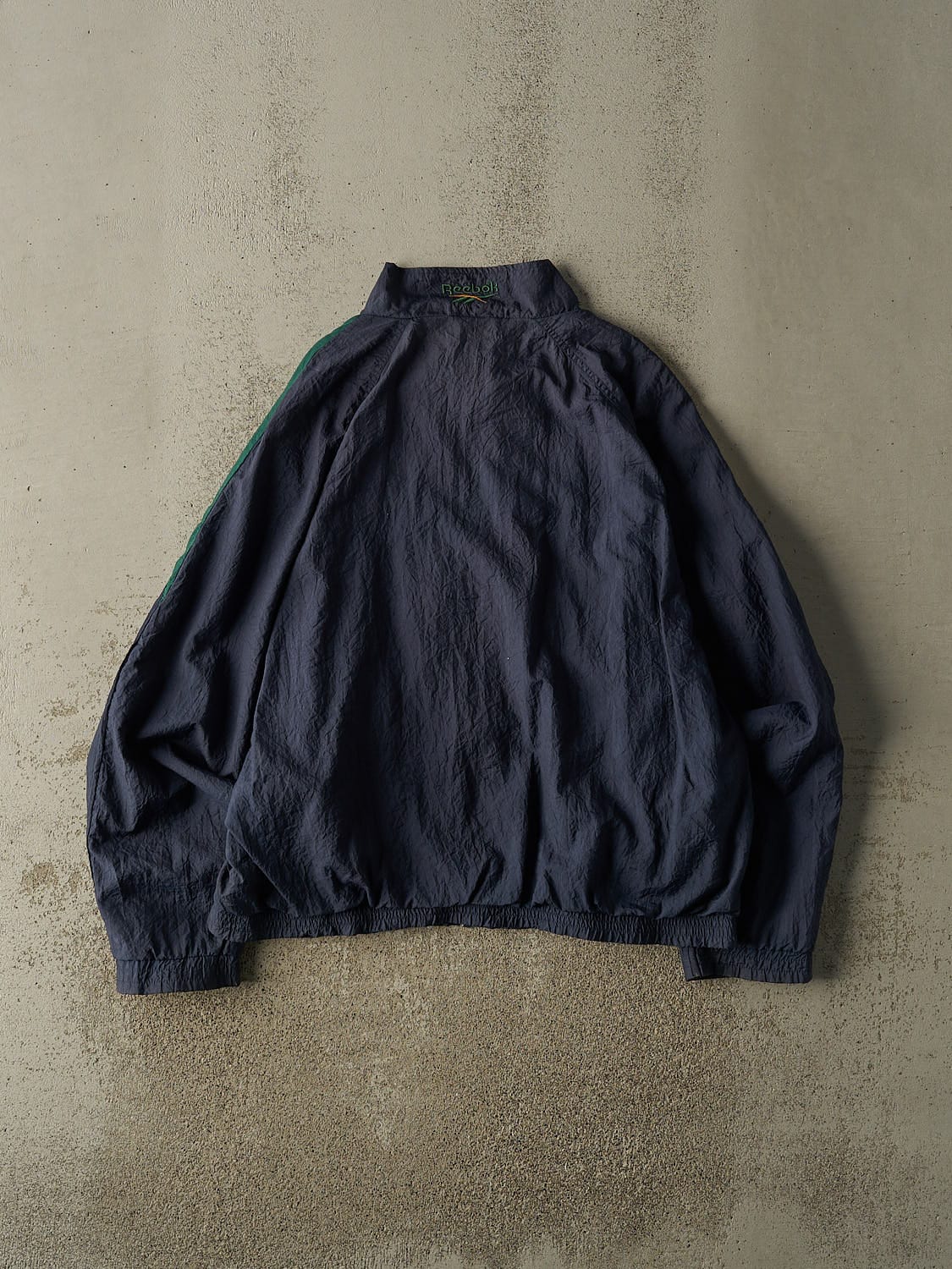 Vintage 90s Navy Blue Colour Block Reebok Windbreaker Jacket (L/XL)