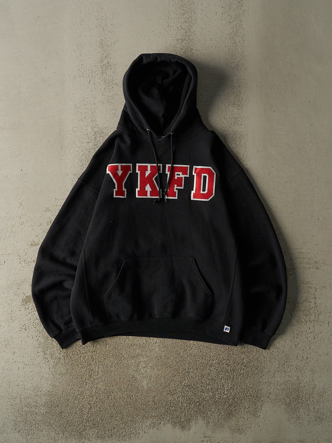 Vintage Y2K Black Russell Athletic YKFD Hoodie (XL)