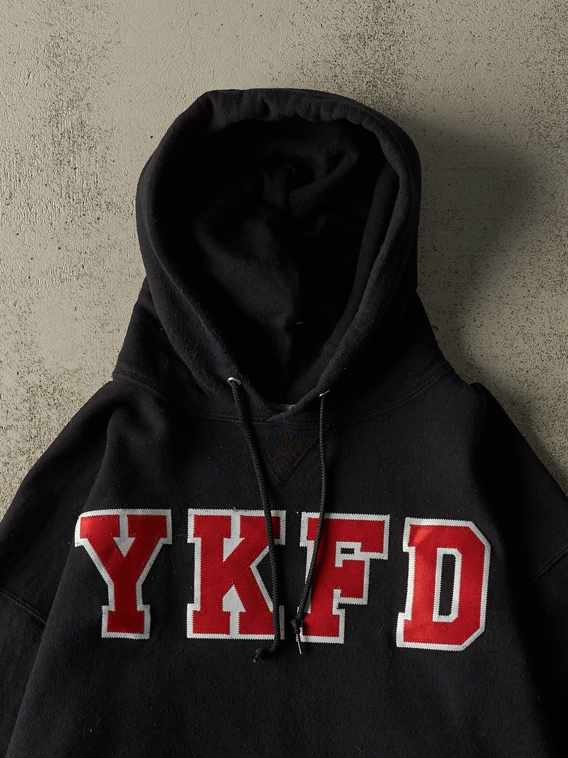 Vintage Y2K Black Russell Athletic YKFD Hoodie (XL)
