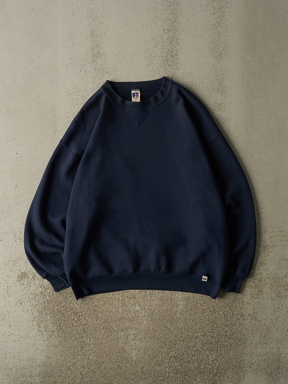 Vintage 90s Navy Blue Russell Athletic Blank Crewneck (XL/XXL)