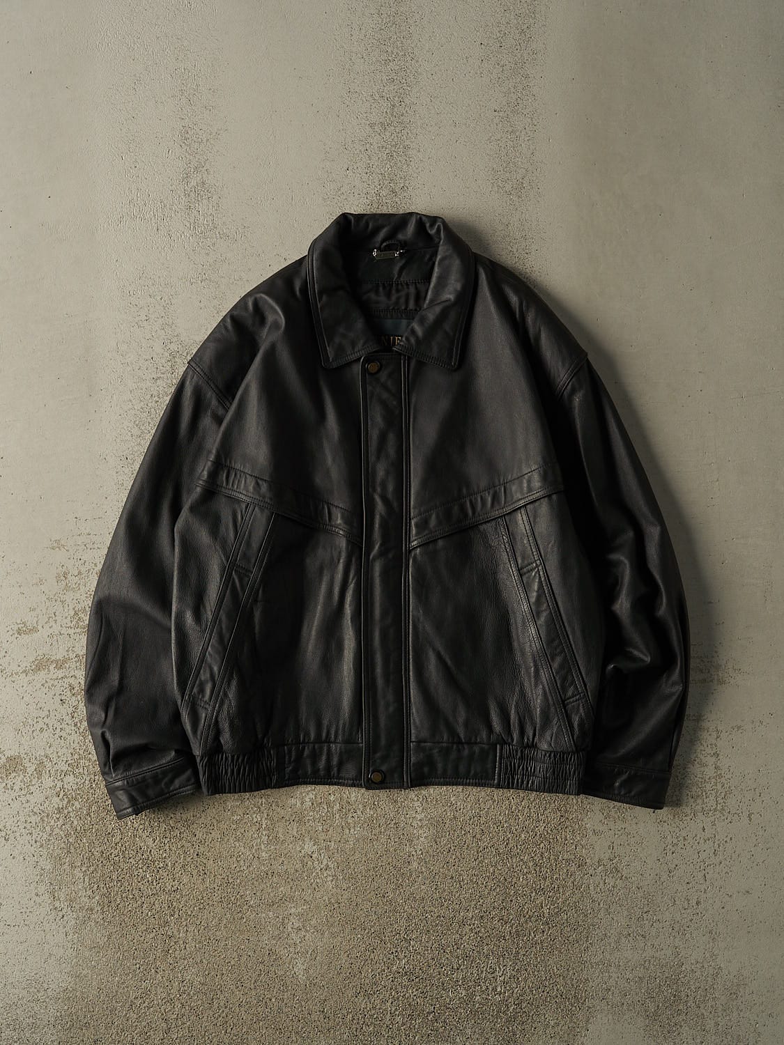 Vintage 90s Black Danier Leather Jacket (XL)