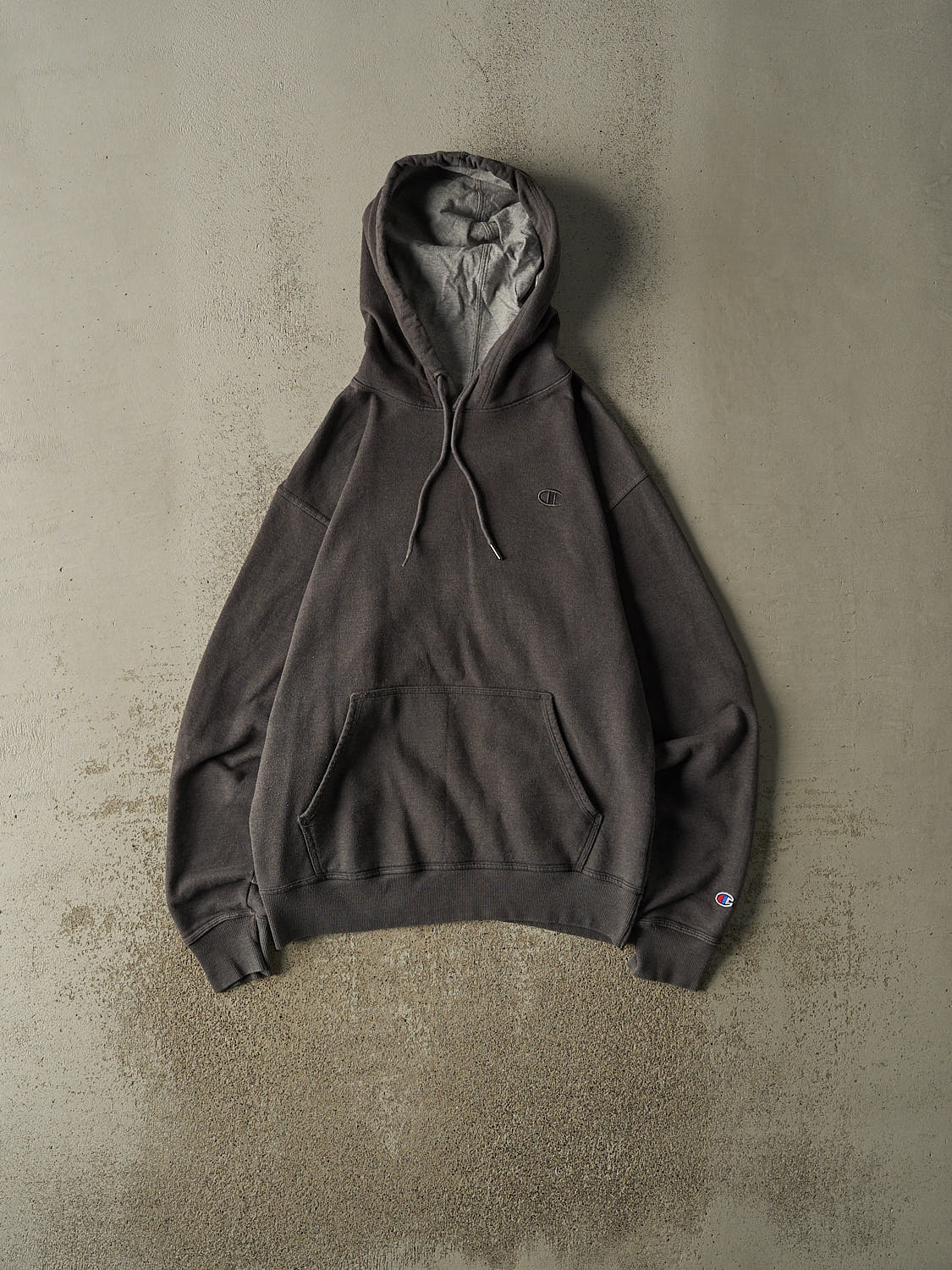 Vintage Y2K Charcoal Grey Champion Embroidered Hoodie (M/L)
