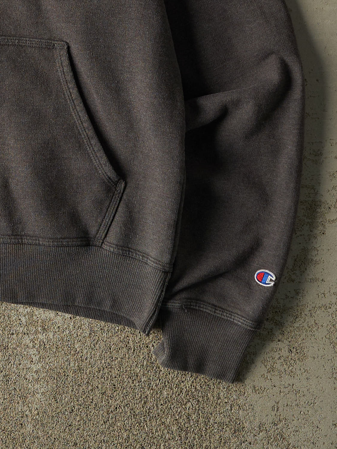 Vintage Y2K Charcoal Grey Champion Embroidered Hoodie (M/L)