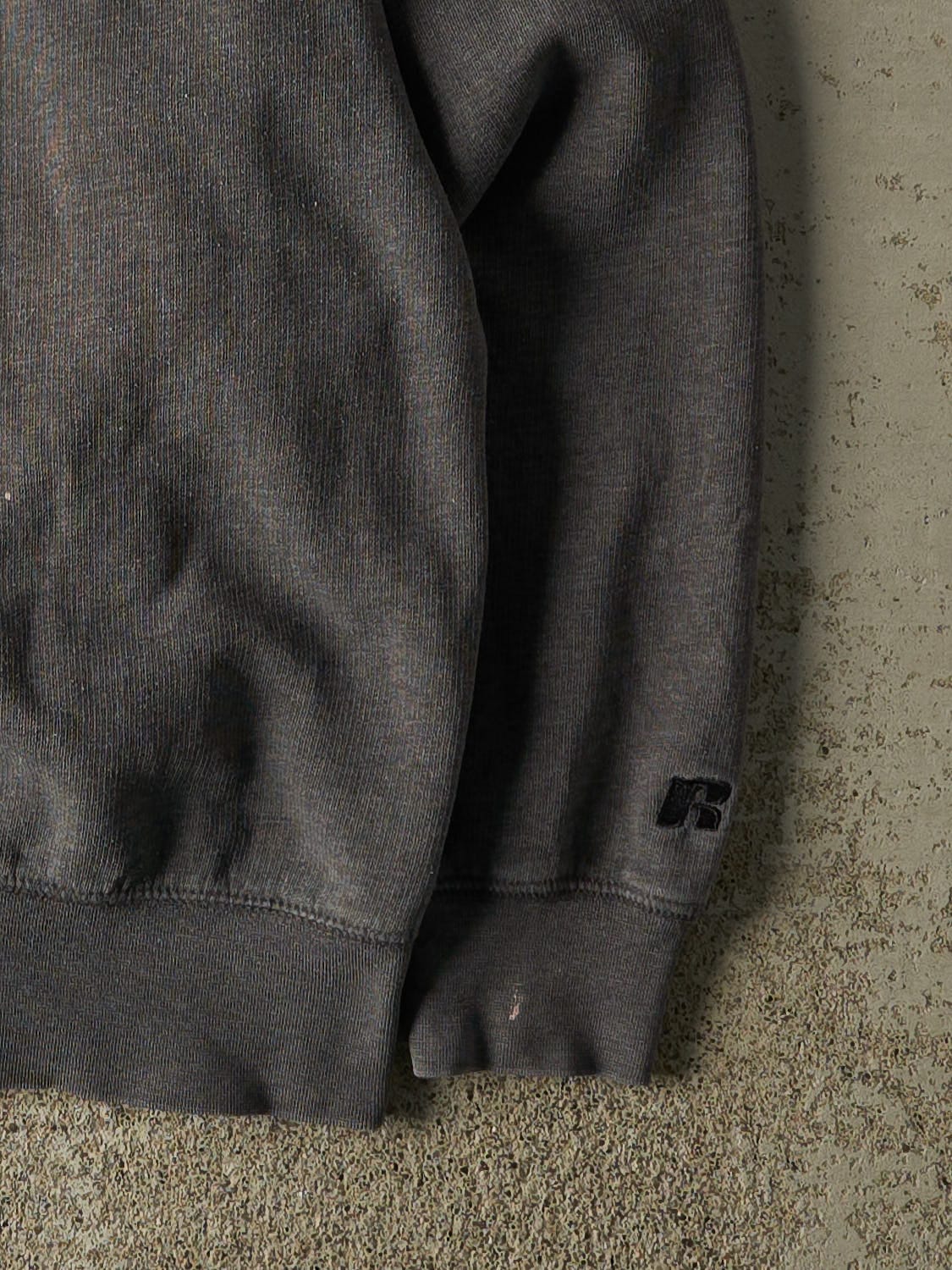 Vintage Y2K Charcoal Grey Russell Athletic Blank Crewneck (M)