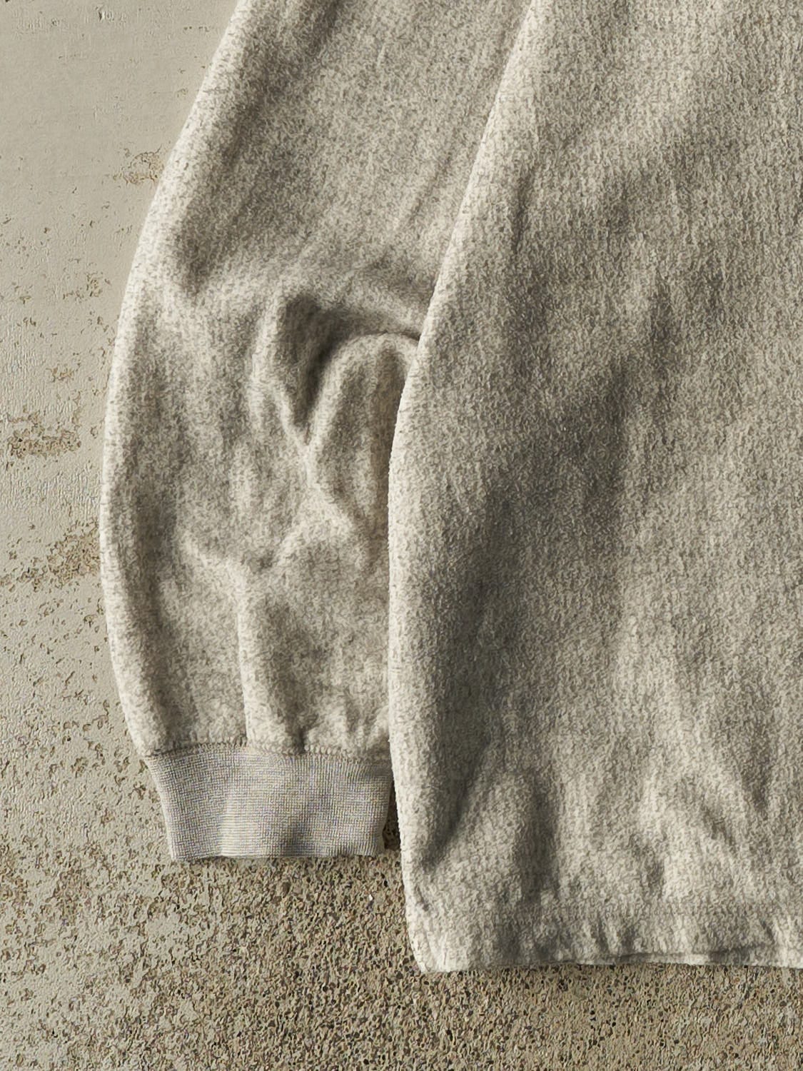 Vintage 90s Heather Grey Pittsburgh Steelers Quarter Button Textured Long Sleeve (XL/XXL)