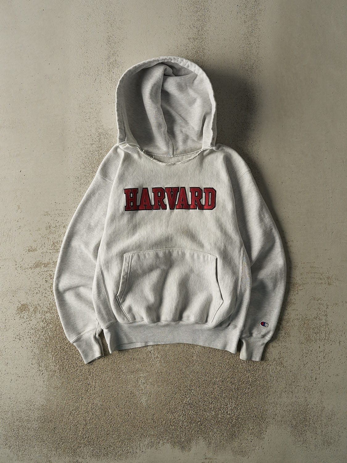 Vintage 90s Heather Grey Champion Reverse Weave Harvard University Hoodie (S/M)