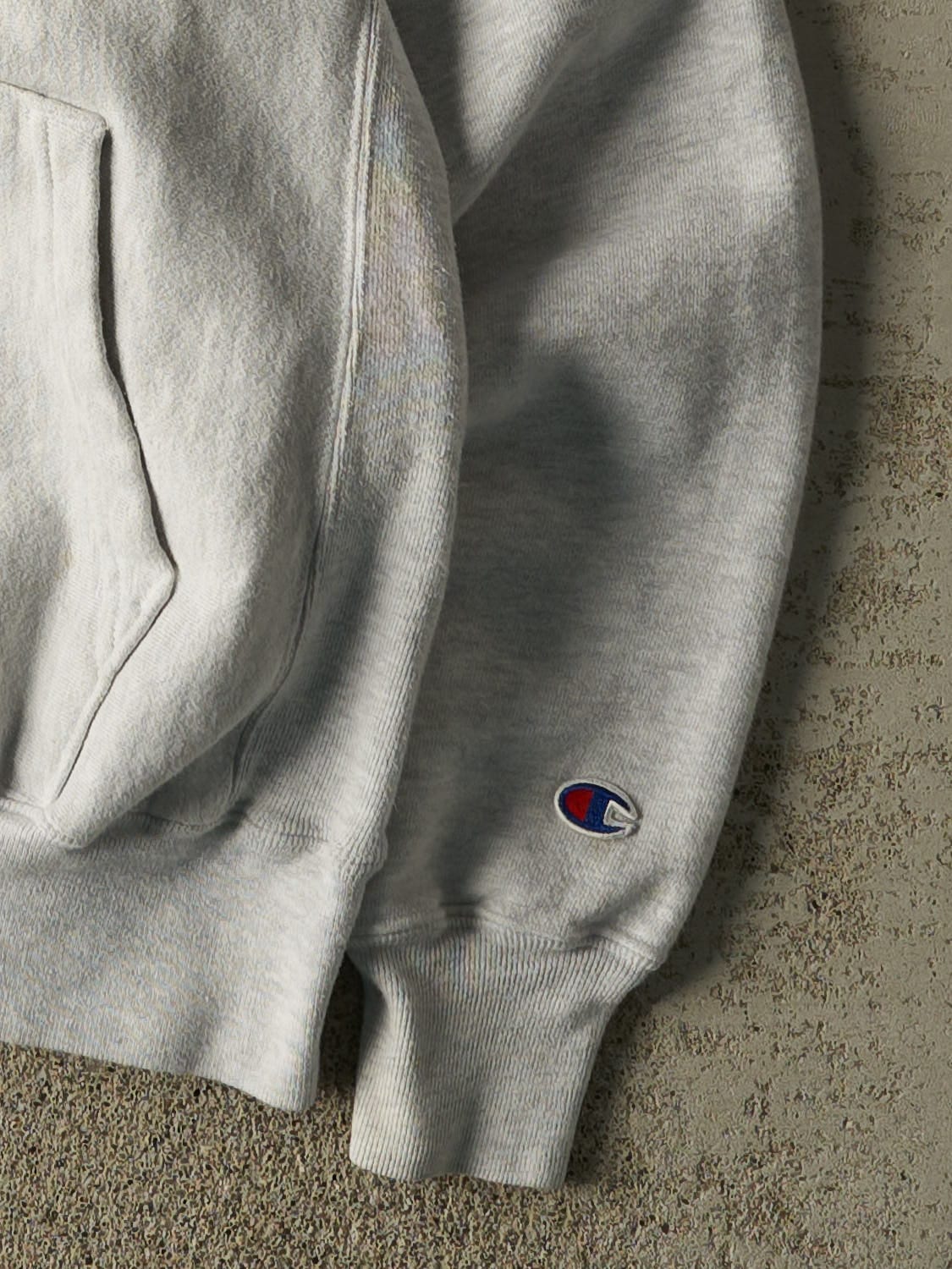 Vintage 90s Heather Grey Champion Reverse Weave Harvard University Hoodie (S/M)