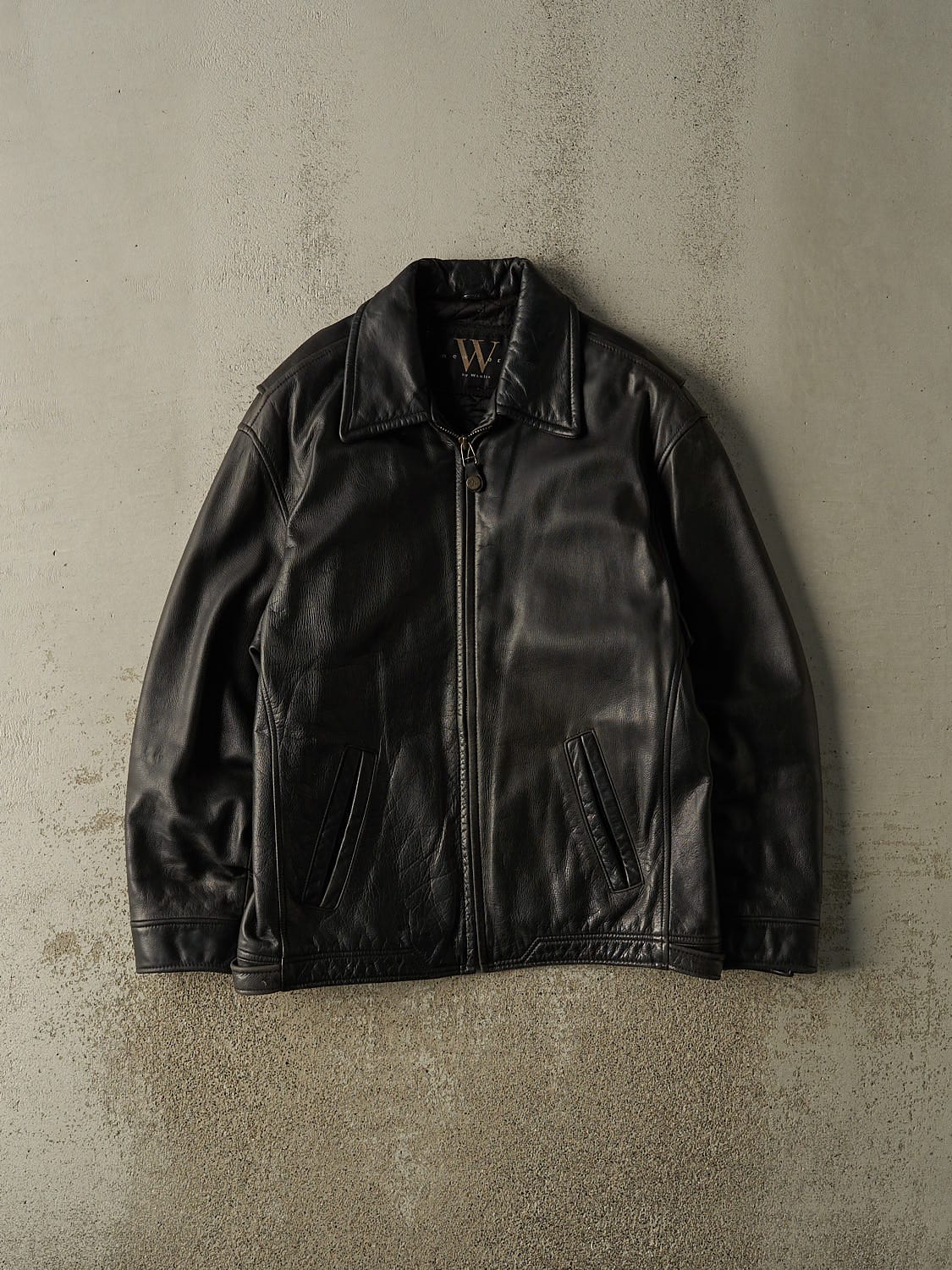 Vintage 90s Black Leather Jacket (M/L)