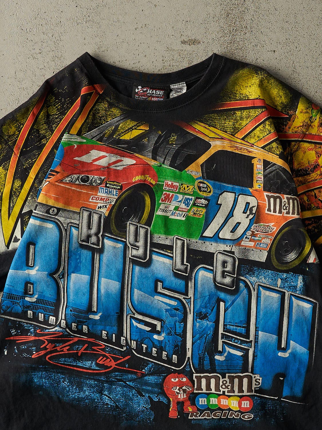 Vintage 11' Black Kyle Busch Nascar AOP Tee (XL)