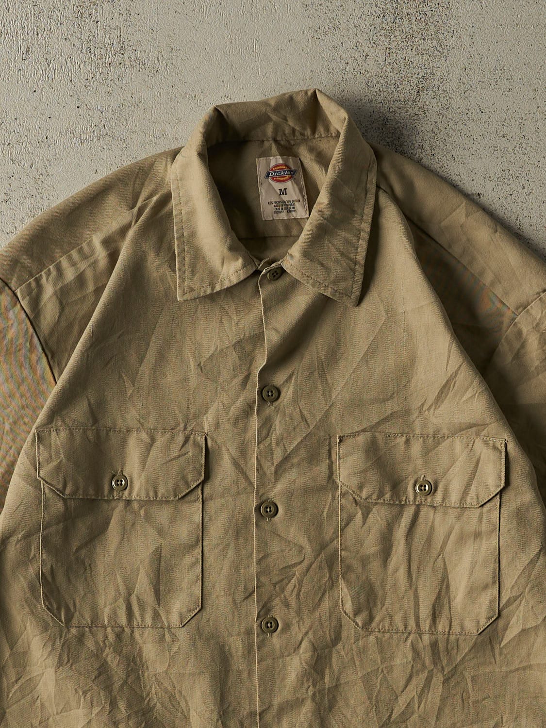 Vintage Y2K Beige Dickies Button Up Tee (L)