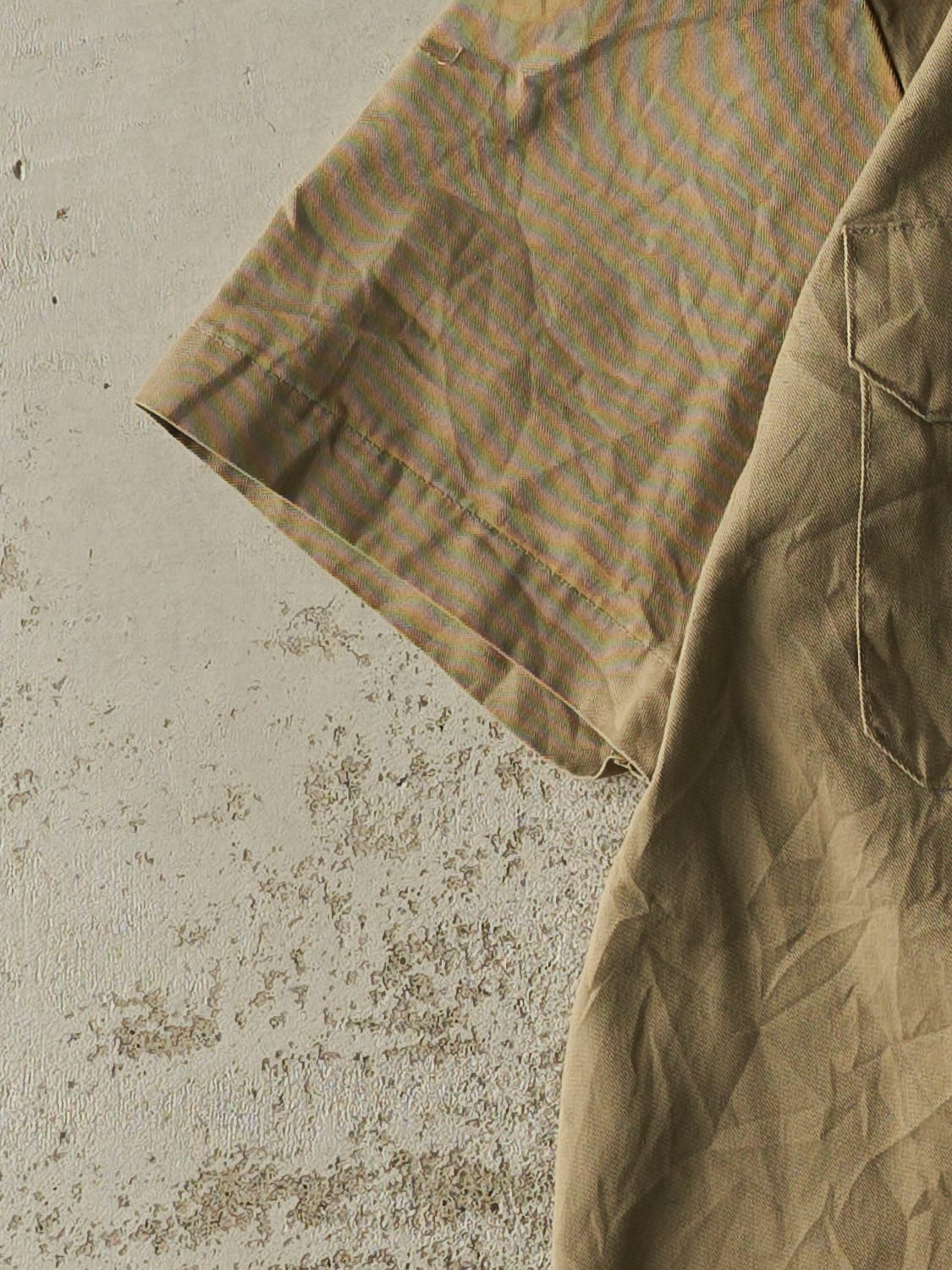 Vintage Y2K Beige Dickies Button Up Tee (L)