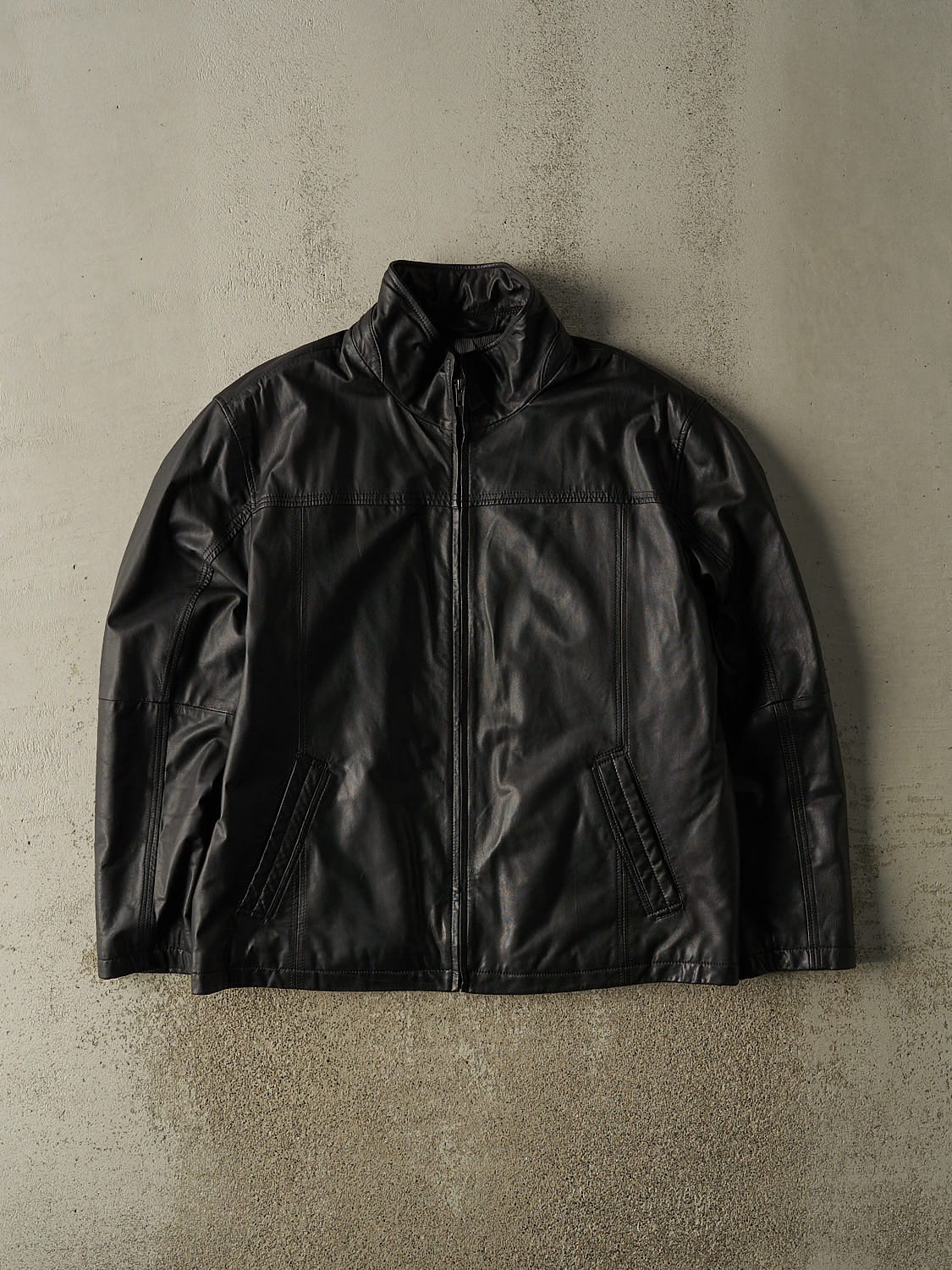 Vintage Y2K Black Danier Leather Jacket (XL)