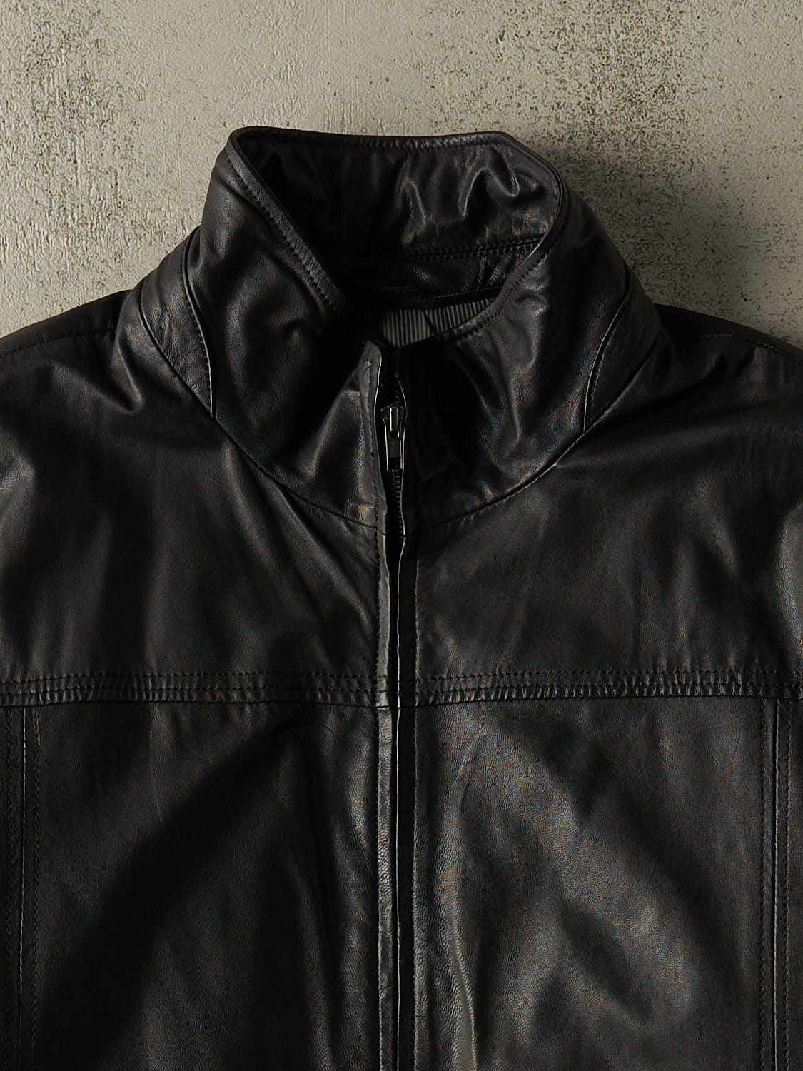Vintage Y2K Black Danier Leather Jacket (XL)