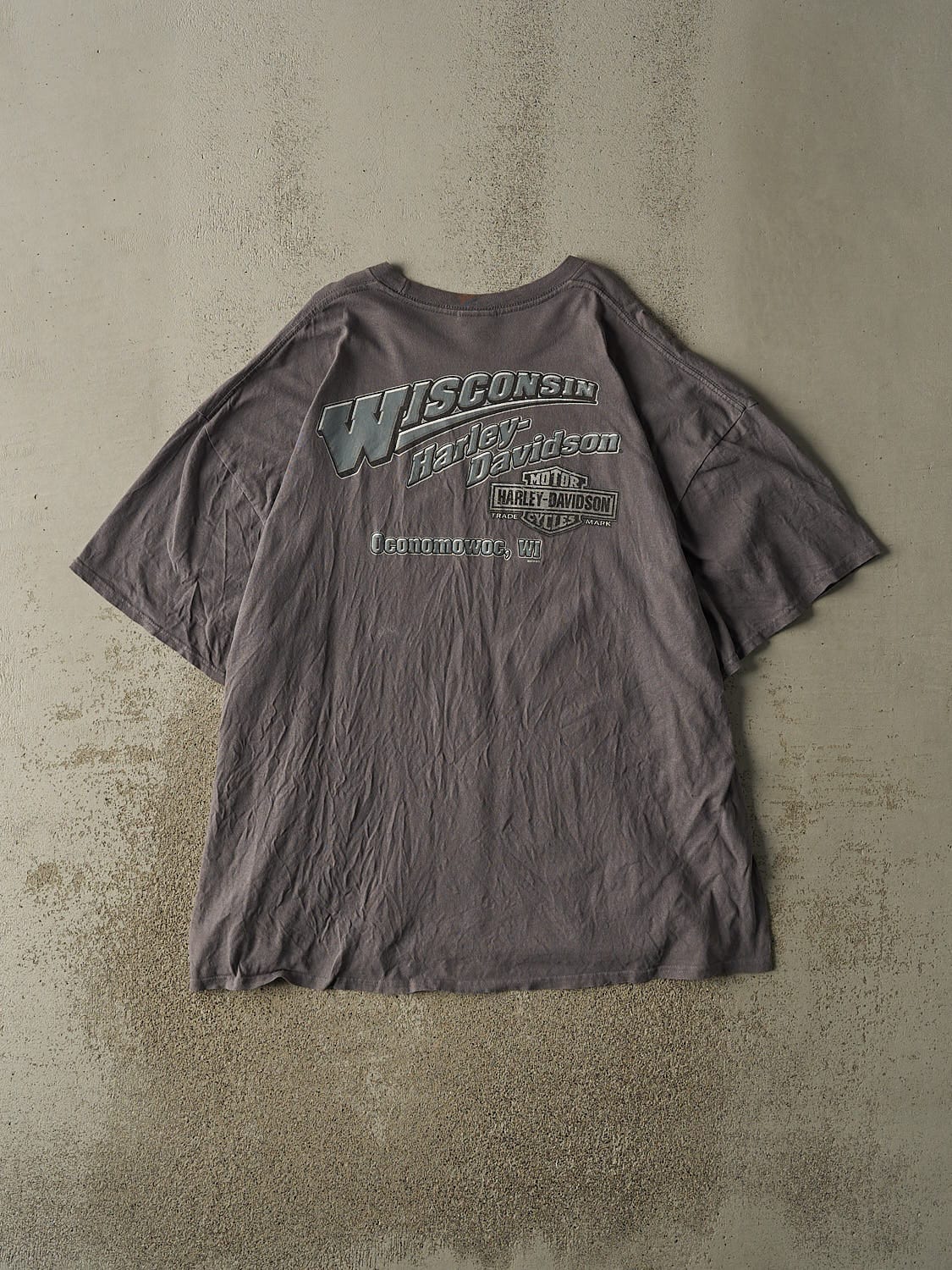 Vintage 10' Charcoal Grey Harley Davidson Wisconsin Tee (XXL/XXXL)