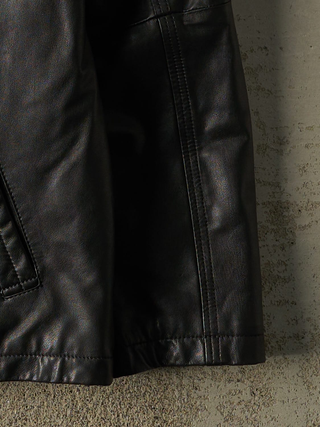 Vintage Y2K Black Danier Leather Jacket (XL)