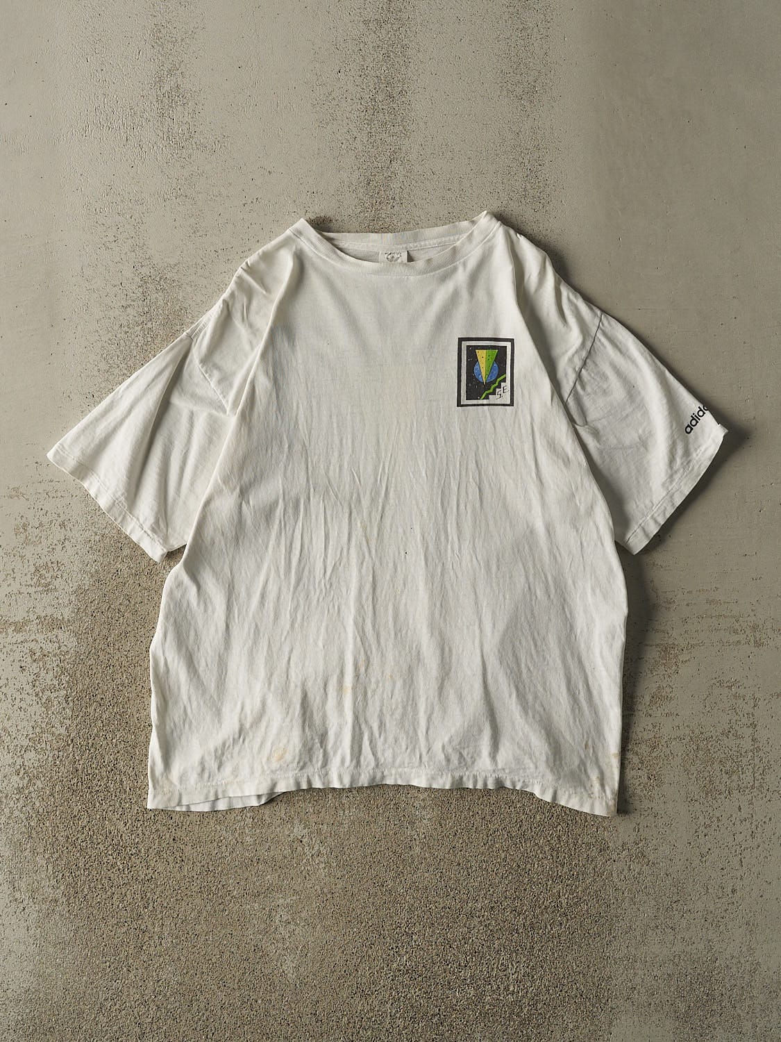 Vintage Y2K Beige Adidas Tee (L)