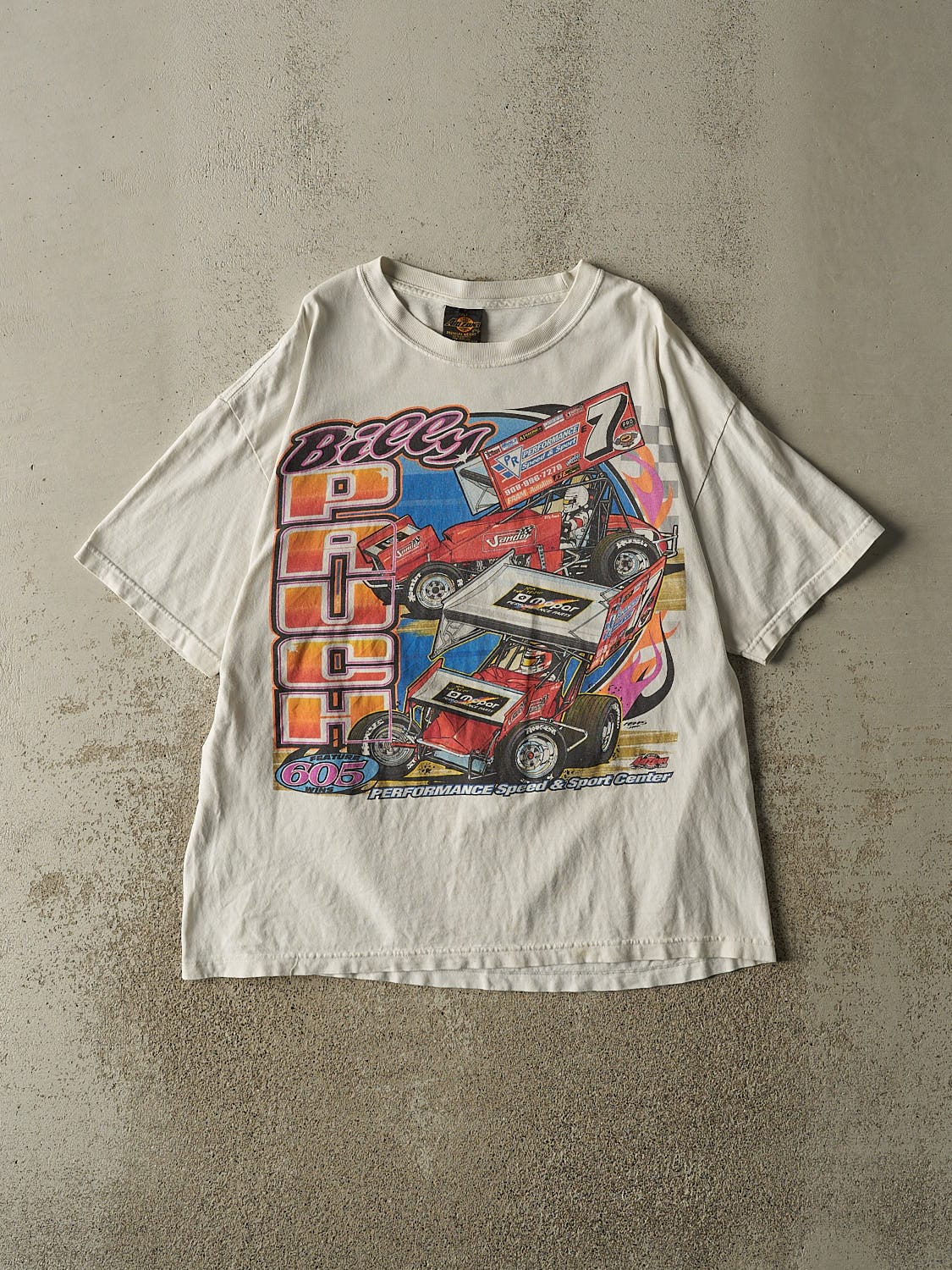 Vintage 04' White Billy Pauch Racing Tee (L/XL)