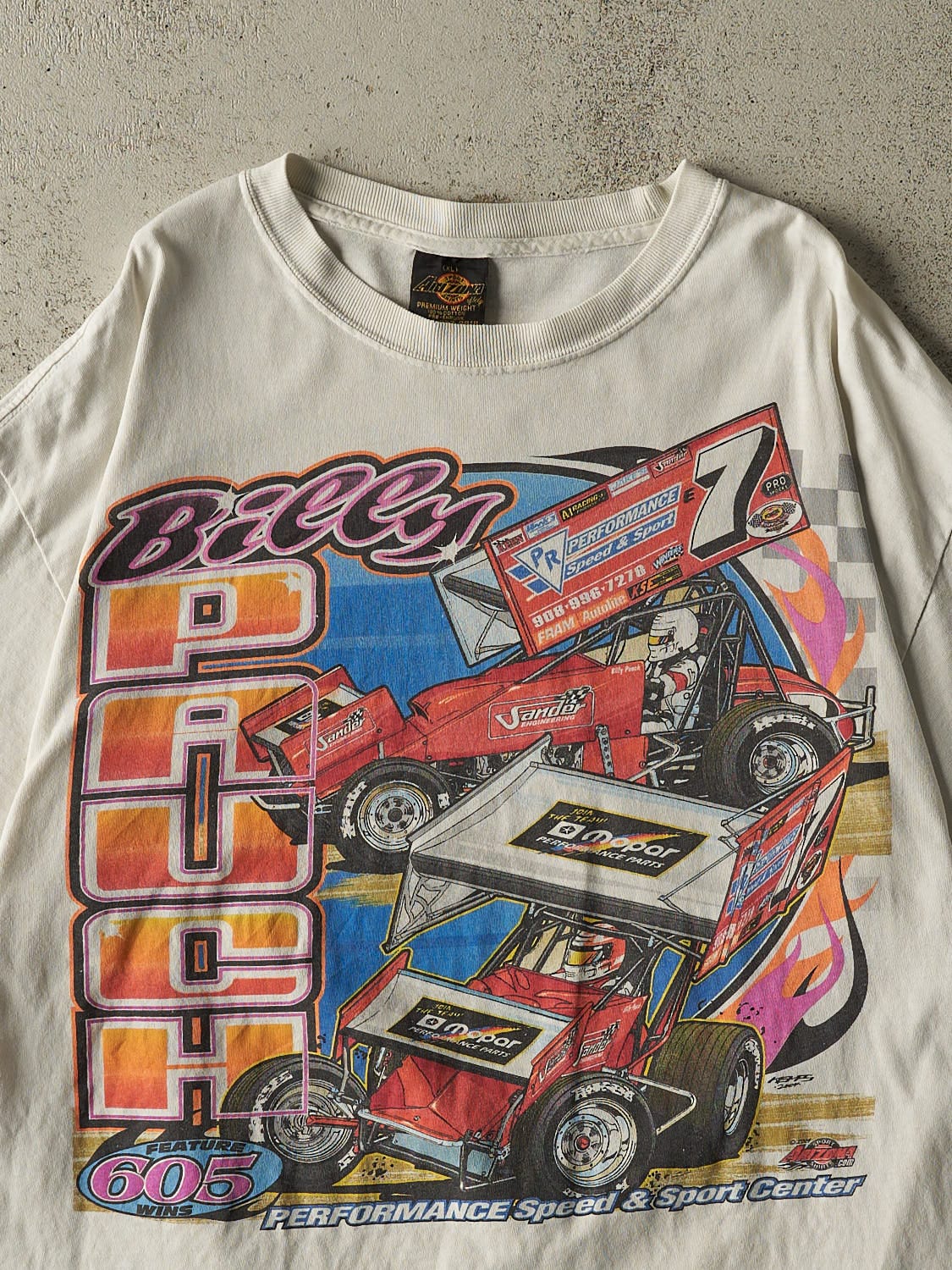 Vintage 04' White Billy Pauch Racing Tee (L/XL)
