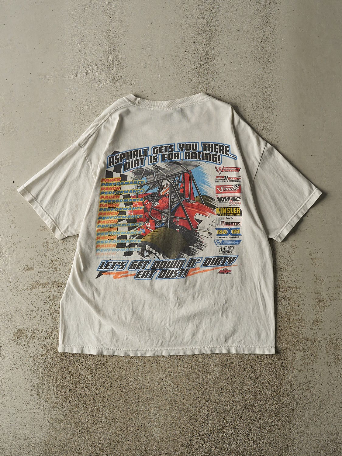 Vintage 04' White Billy Pauch Racing Tee (L/XL)