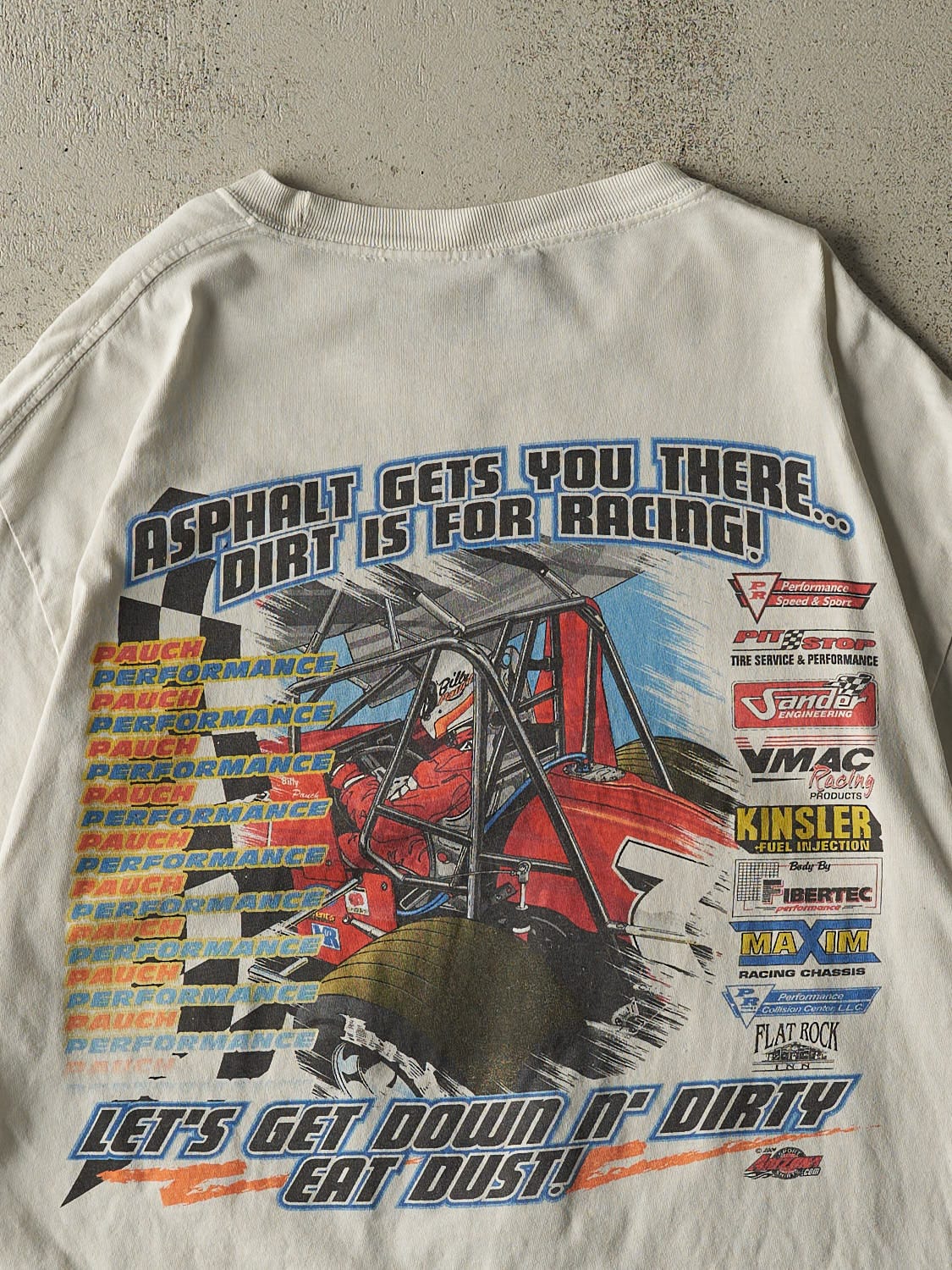 Vintage 04' White Billy Pauch Racing Tee (L/XL)