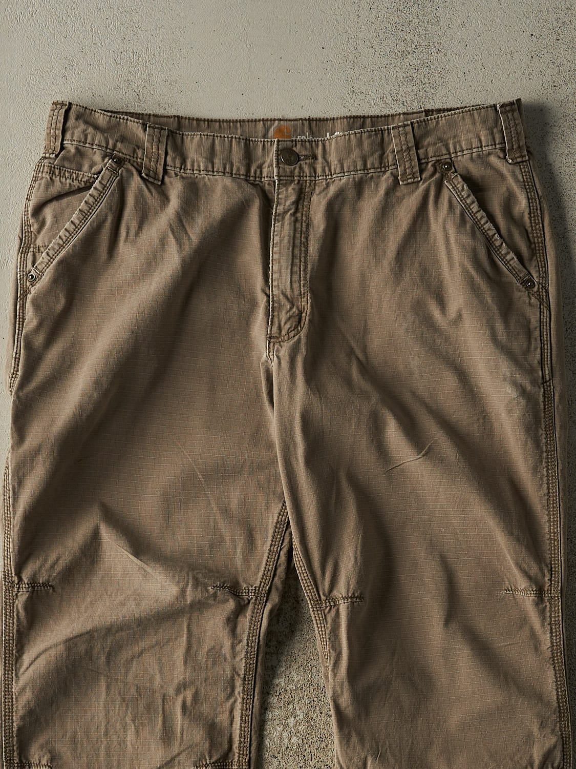 Vintage Y2K Sun Faded Brown Carhartt Ripstop Work Pants (36x28.5)