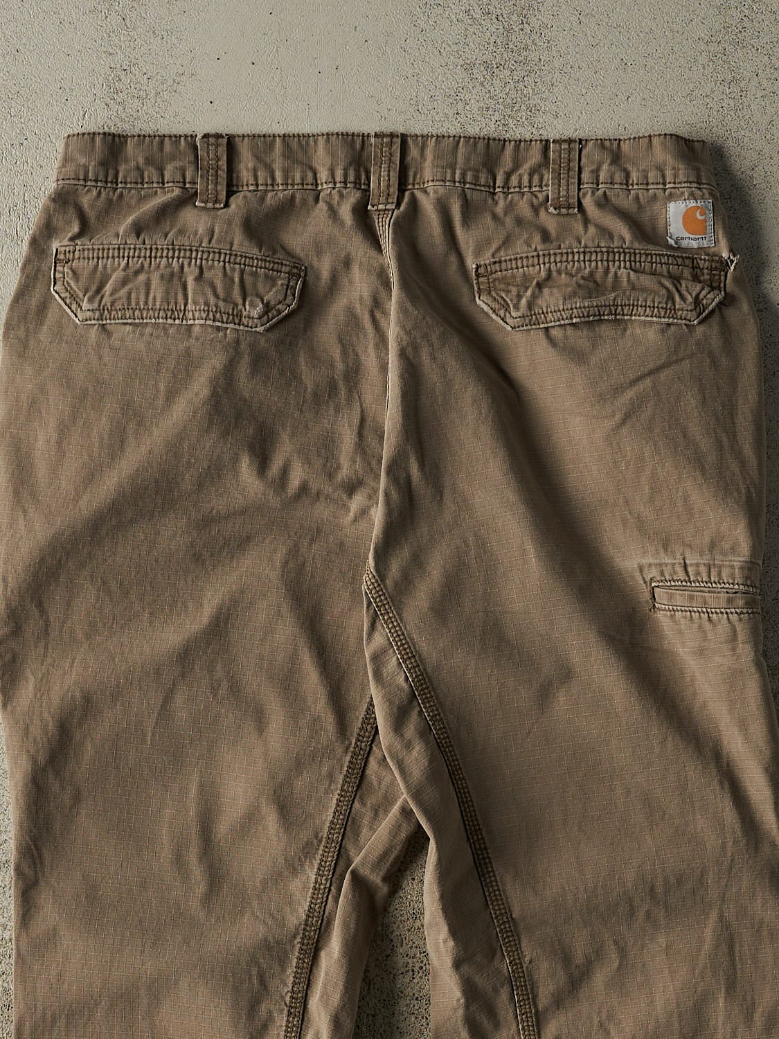 Vintage Y2K Sun Faded Brown Carhartt Ripstop Work Pants (36x28.5)