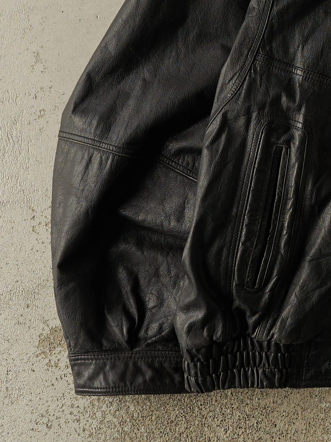 Vintage 90s Black Moores Leather Bomber Jacket (XL/XXL)